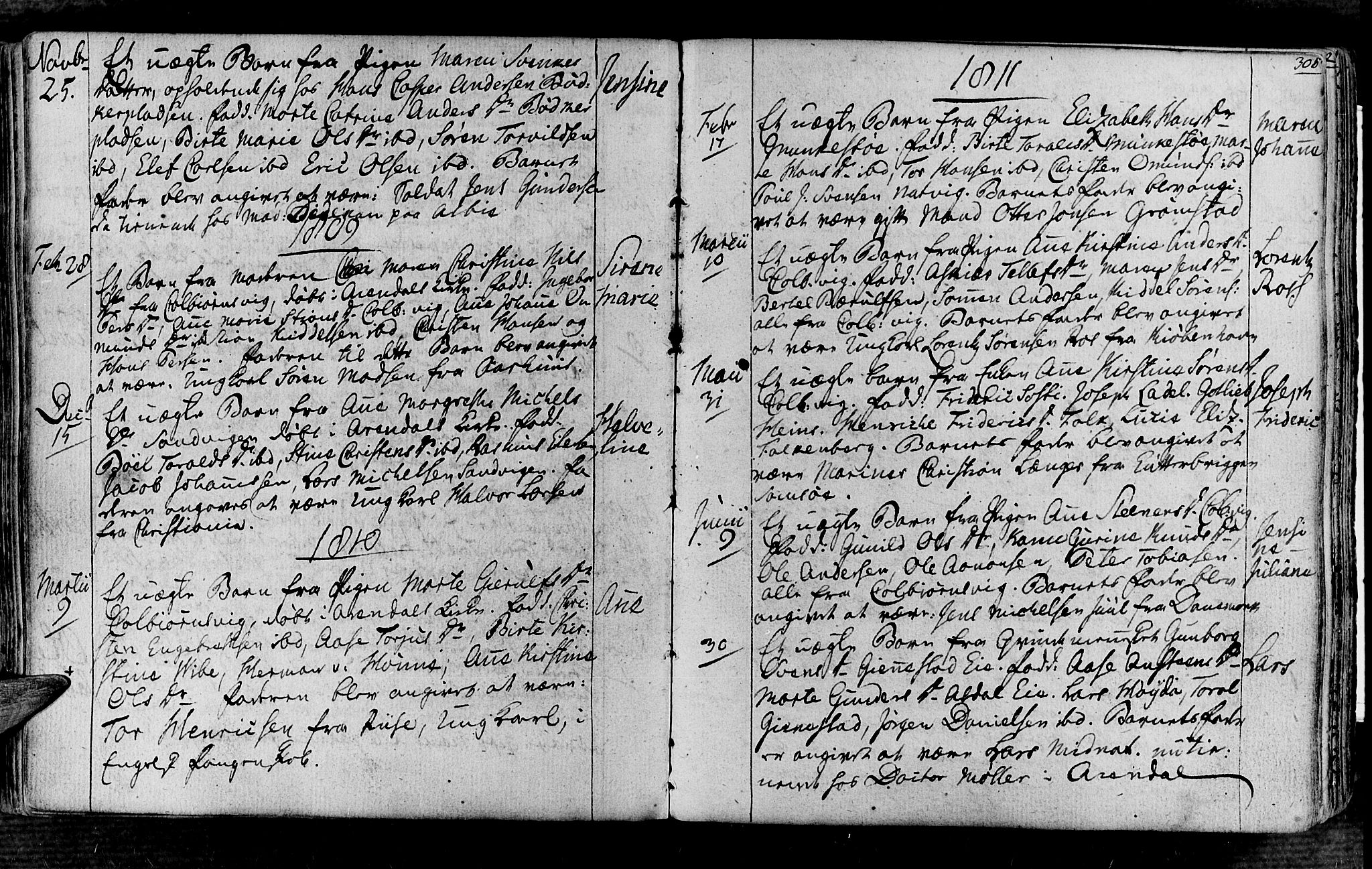 Øyestad sokneprestkontor, AV/SAK-1111-0049/F/Fa/L0011: Parish register (official) no. A 11, 1805-1824, p. 306