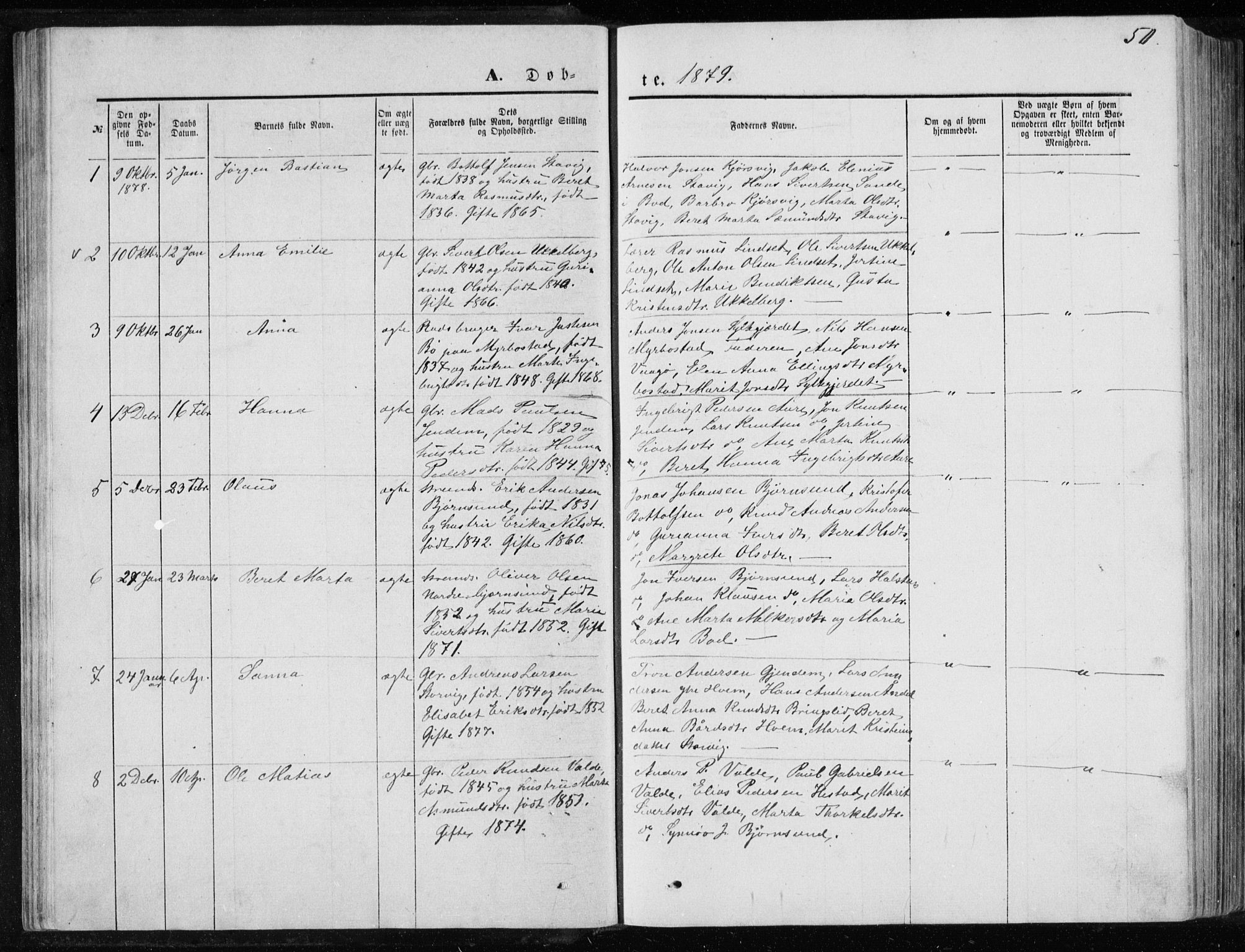 Ministerialprotokoller, klokkerbøker og fødselsregistre - Møre og Romsdal, SAT/A-1454/565/L0754: Parish register (copy) no. 565C03, 1870-1896, p. 50