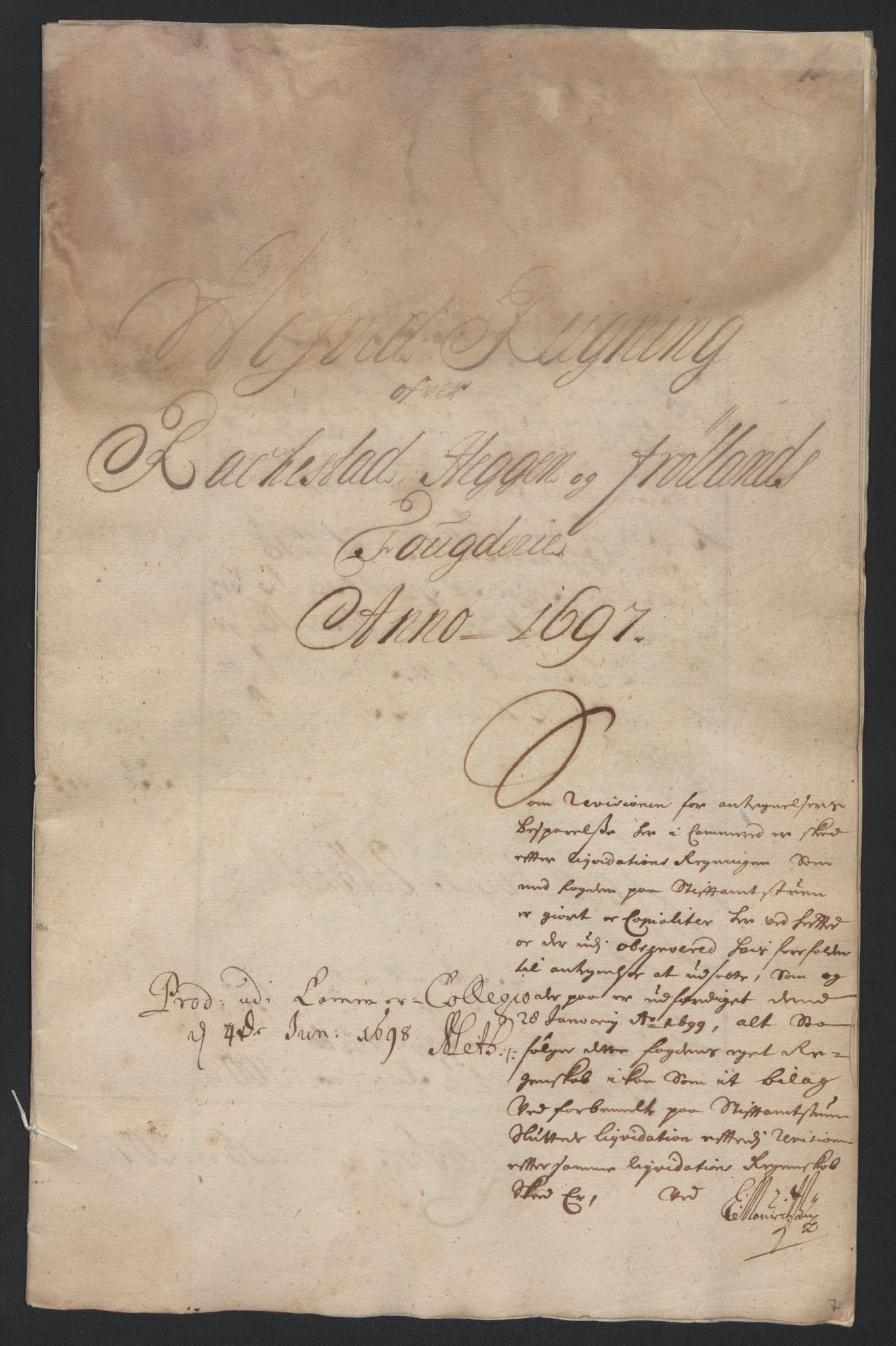 Rentekammeret inntil 1814, Reviderte regnskaper, Fogderegnskap, RA/EA-4092/R07/L0287: Fogderegnskap Rakkestad, Heggen og Frøland, 1697, p. 9