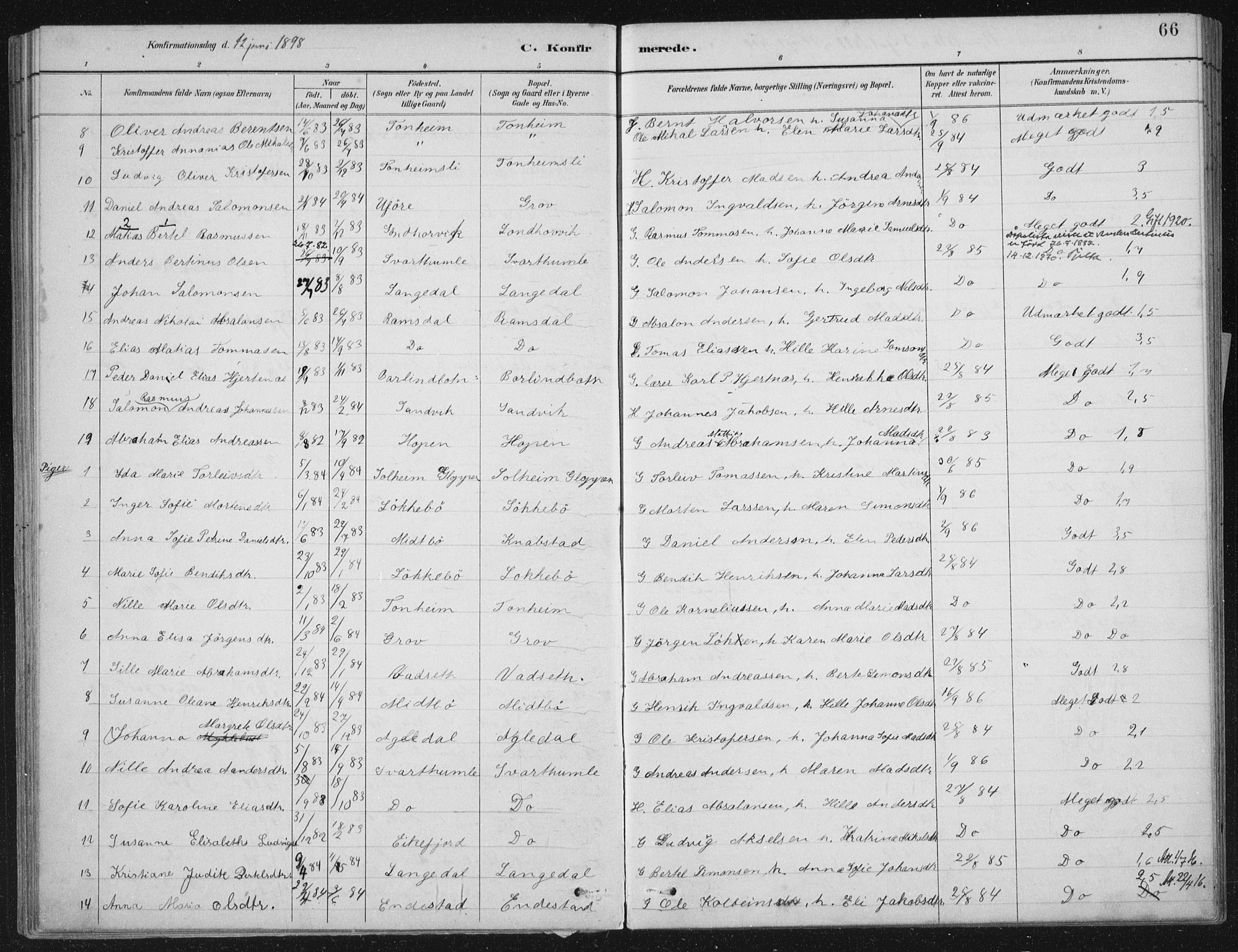 Kinn sokneprestembete, SAB/A-80801/H/Haa/Haae/L0001: Parish register (official) no. E 1, 1890-1916, p. 66