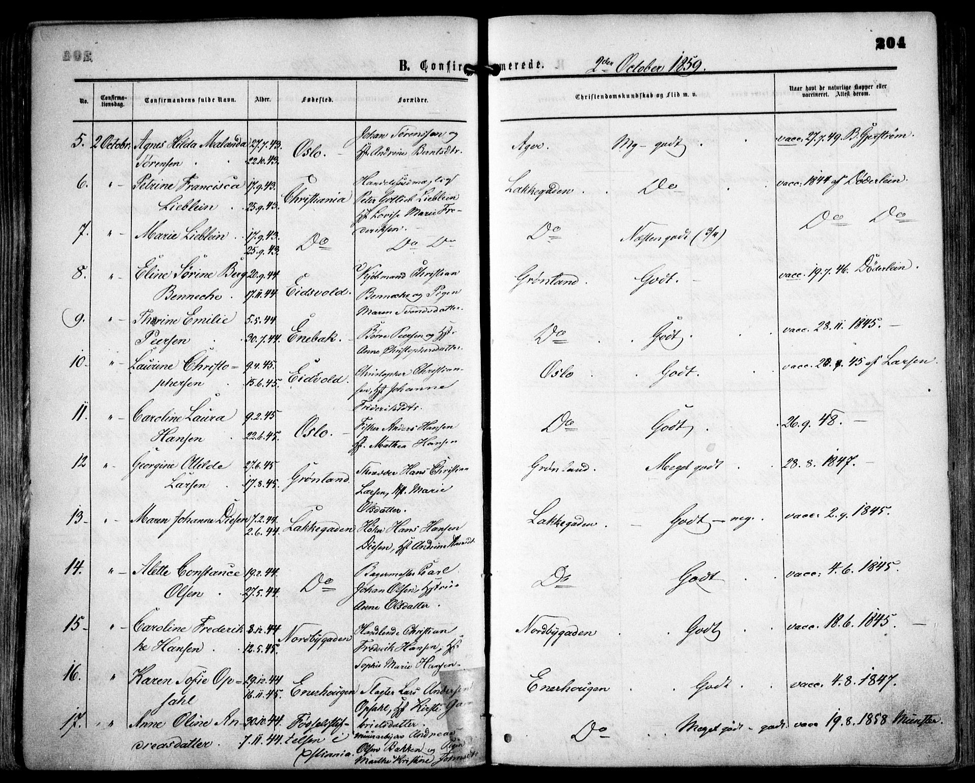 Grønland prestekontor Kirkebøker, AV/SAO-A-10848/F/Fa/L0001: Parish register (official) no. 1, 1859-1861, p. 204