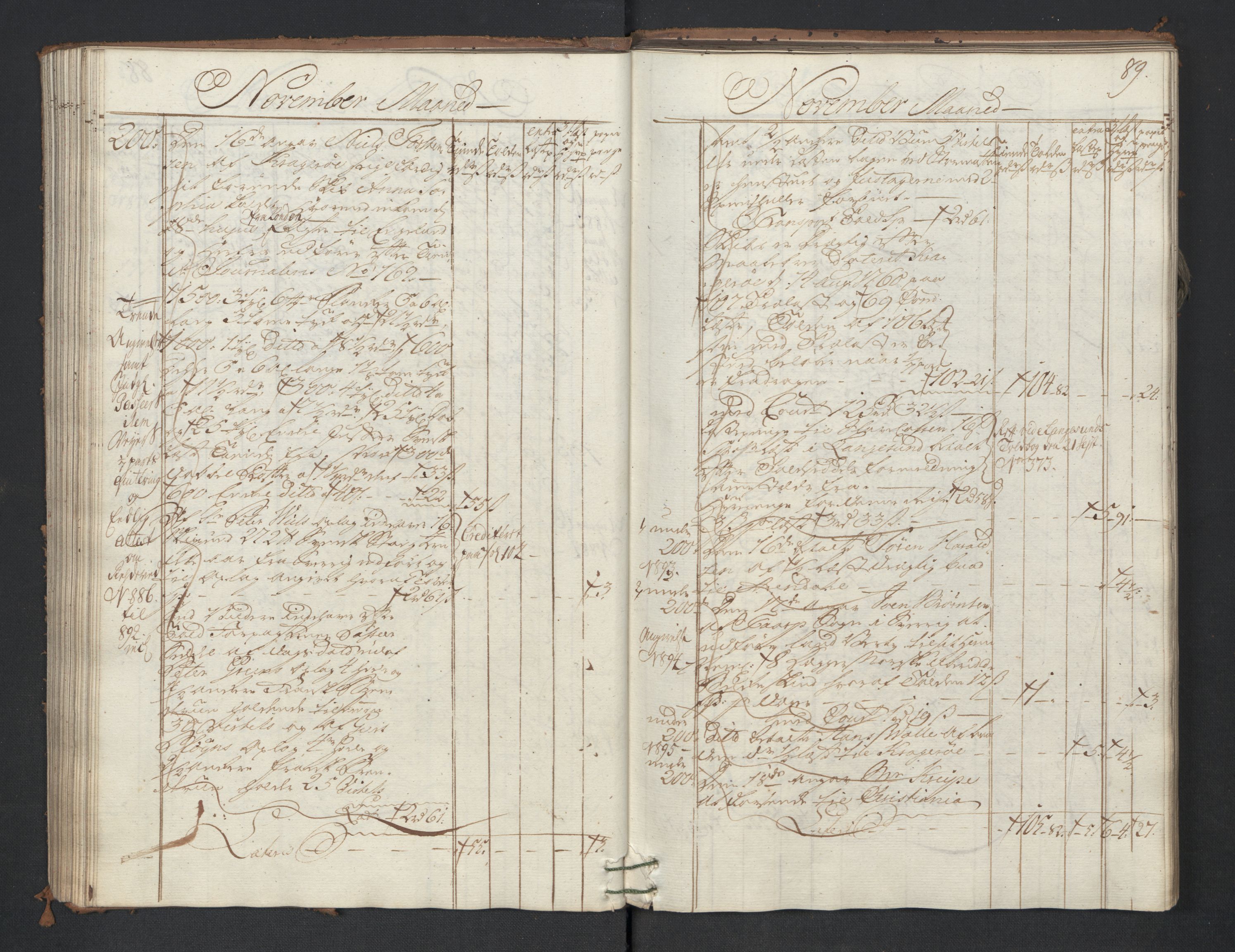 Generaltollkammeret, tollregnskaper, AV/RA-EA-5490/R01/L0047/0001: Tollregnskaper Fredrikshald / Utgående hovedtollbok, 1762, p. 88b-89a