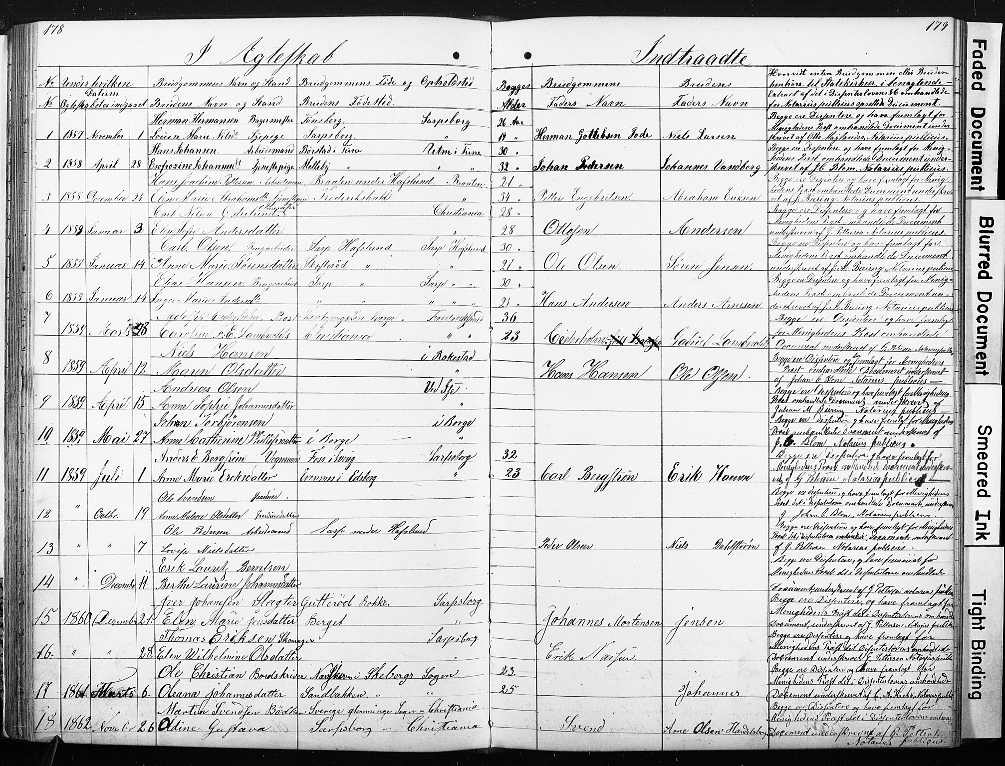 Sarpsborg metodistkirke, SAO/PAO-0233/A/L0001: Dissenter register no. 1, 1856-1875, p. 178-179