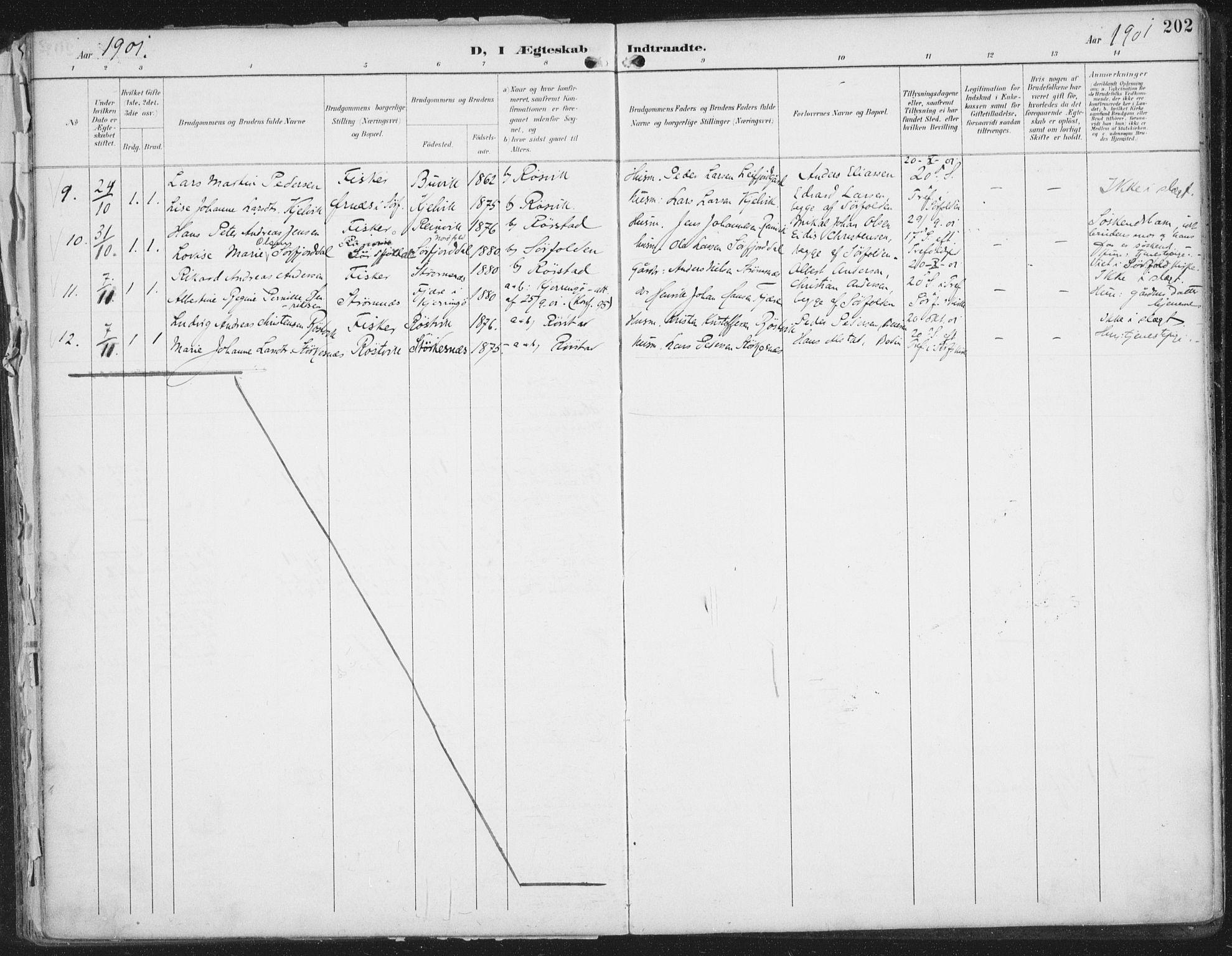 Ministerialprotokoller, klokkerbøker og fødselsregistre - Nordland, SAT/A-1459/854/L0779: Parish register (official) no. 854A02, 1892-1909, p. 202