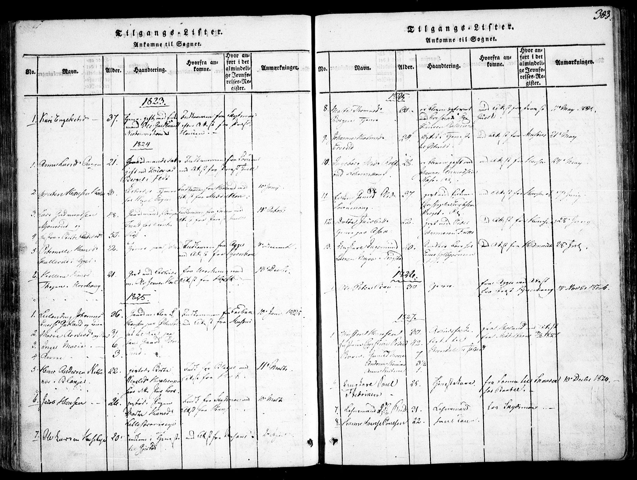 Fet prestekontor Kirkebøker, SAO/A-10370a/F/Fa/L0008: Parish register (official) no. I 8, 1815-1842, p. 303