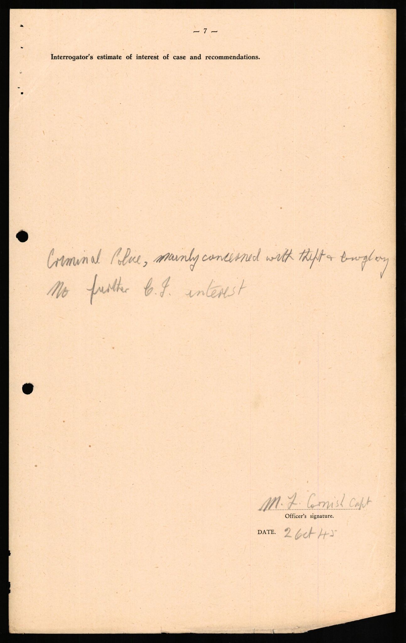 Forsvaret, Forsvarets overkommando II, AV/RA-RAFA-3915/D/Db/L0021: CI Questionaires. Tyske okkupasjonsstyrker i Norge. Tyskere., 1945-1946, p. 8