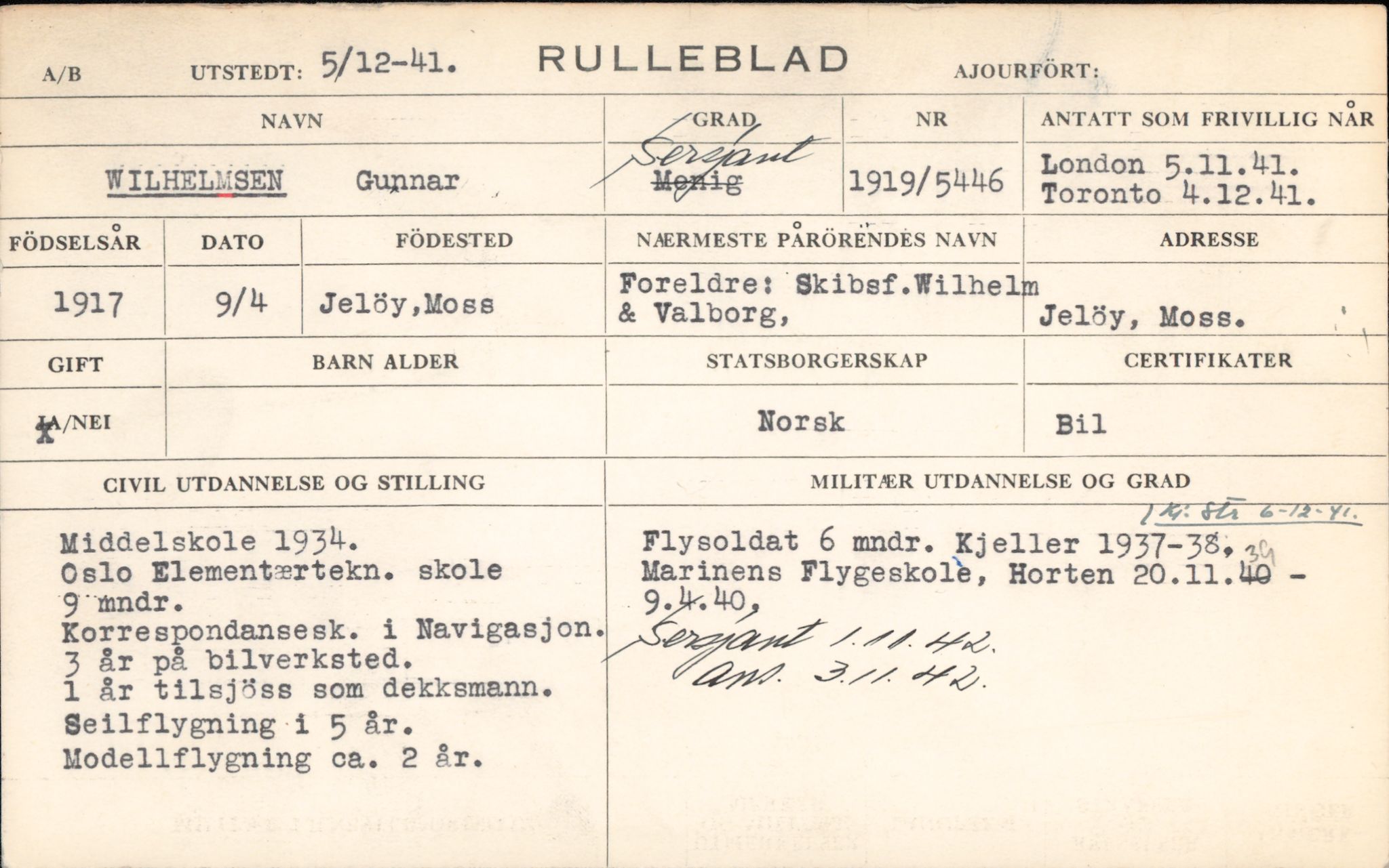 Forsvaret, Forsvarets overkommando/Luftforsvarsstaben, AV/RA-RAFA-4079/P/Pa/L0052: Personellpapirer, 1917, p. 517