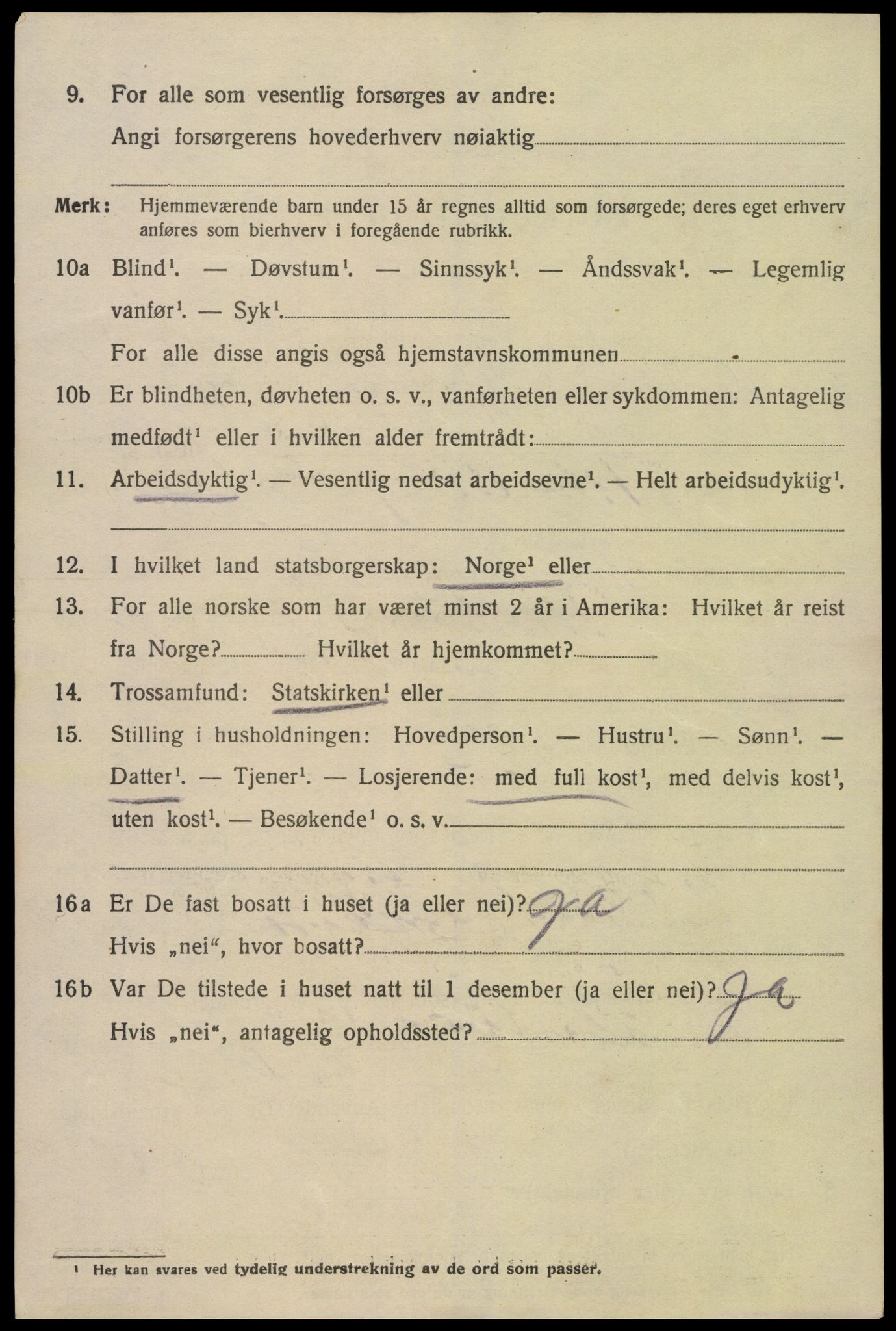 SAK, 1920 census for Oddernes, 1920, p. 11804