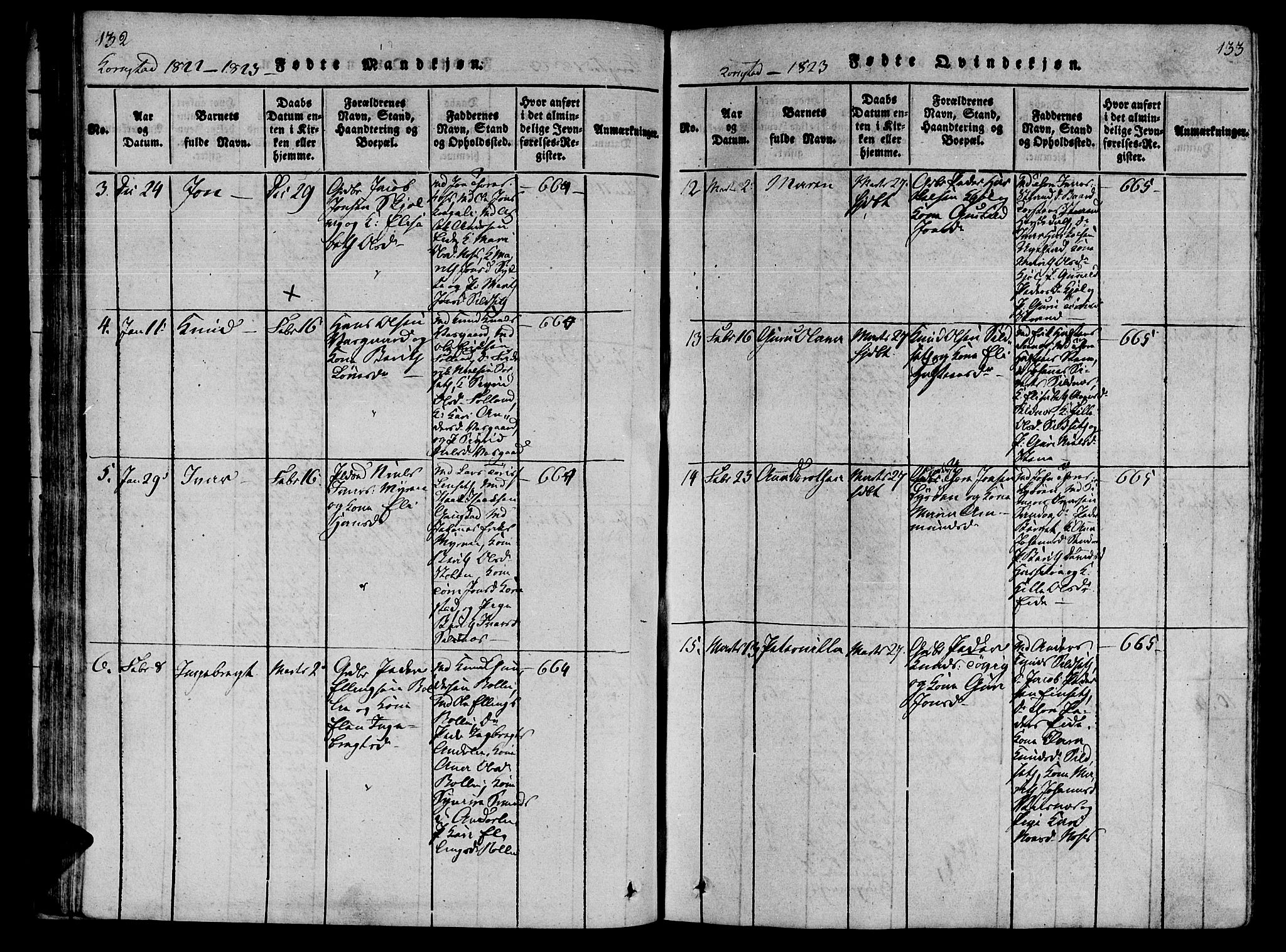 Ministerialprotokoller, klokkerbøker og fødselsregistre - Møre og Romsdal, AV/SAT-A-1454/568/L0800: Parish register (official) no. 568A09 /3, 1820-1830, p. 132-133