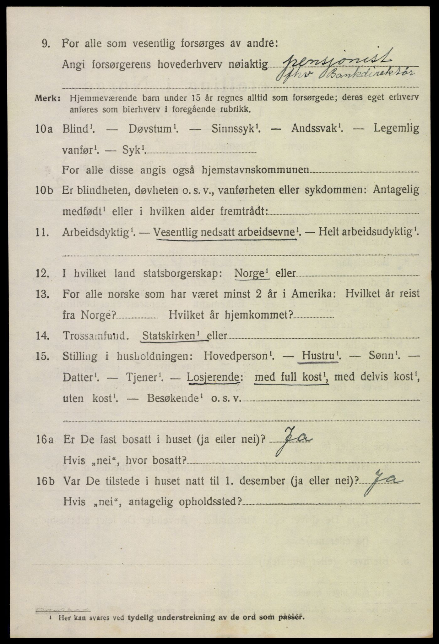 SAK, 1920 census for Hornnes, 1920, p. 1784