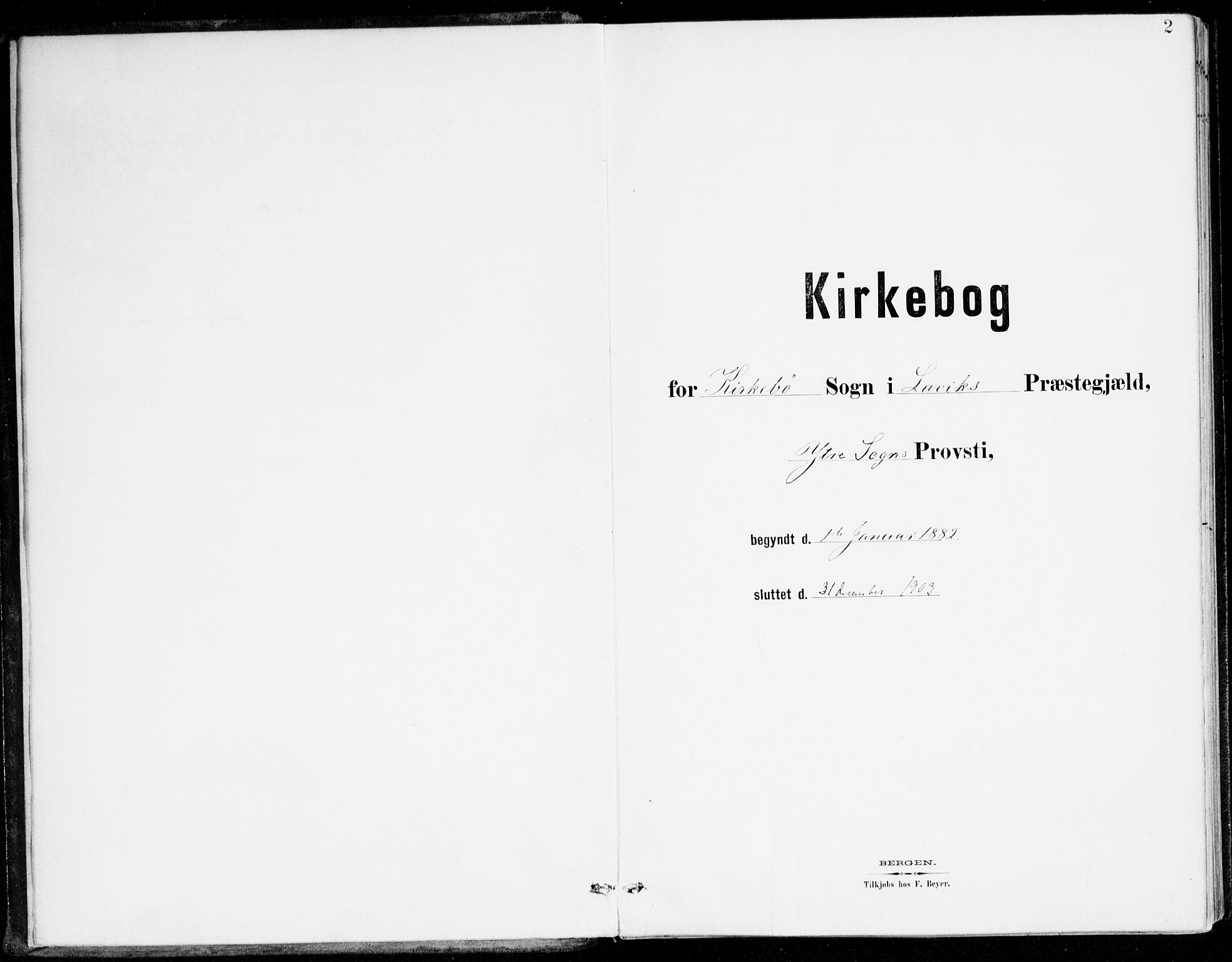 Lavik sokneprestembete, AV/SAB-A-80901: Parish register (official) no. C 1, 1882-1904, p. 2