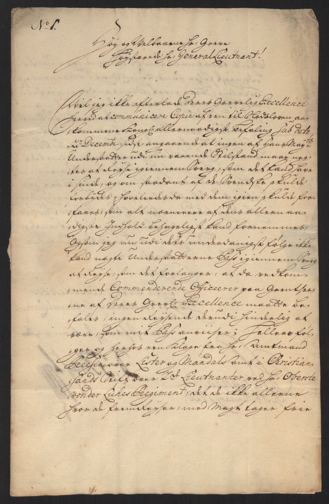 Kommanderende general (KG I) med Det norske krigsdirektorium, AV/RA-EA-5419/D/L0060: Stattholderens, stiftamtmenns og amtmenns brev, 1720-1730, p. 4