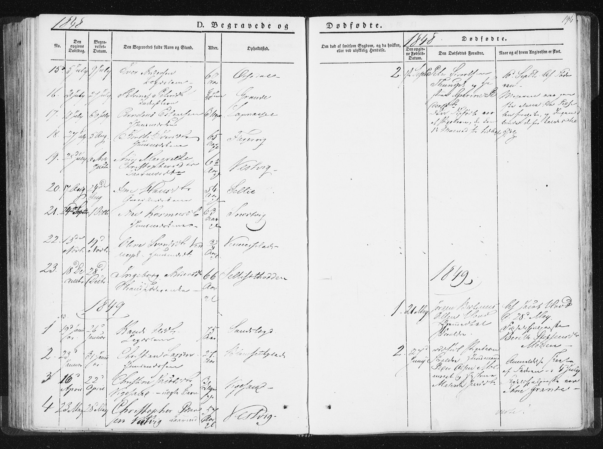 Ministerialprotokoller, klokkerbøker og fødselsregistre - Nord-Trøndelag, AV/SAT-A-1458/744/L0418: Parish register (official) no. 744A02, 1843-1866, p. 194