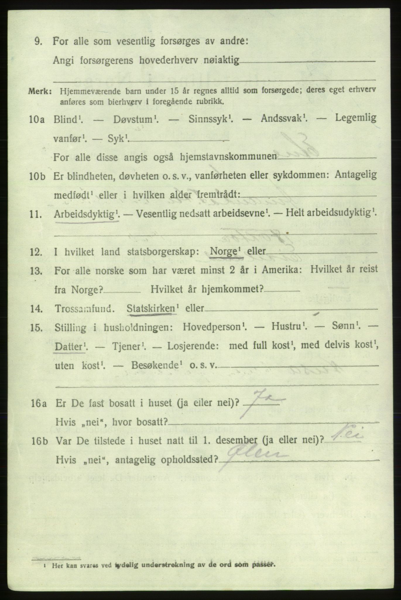 SAB, 1920 census for Etne, 1920, p. 3928