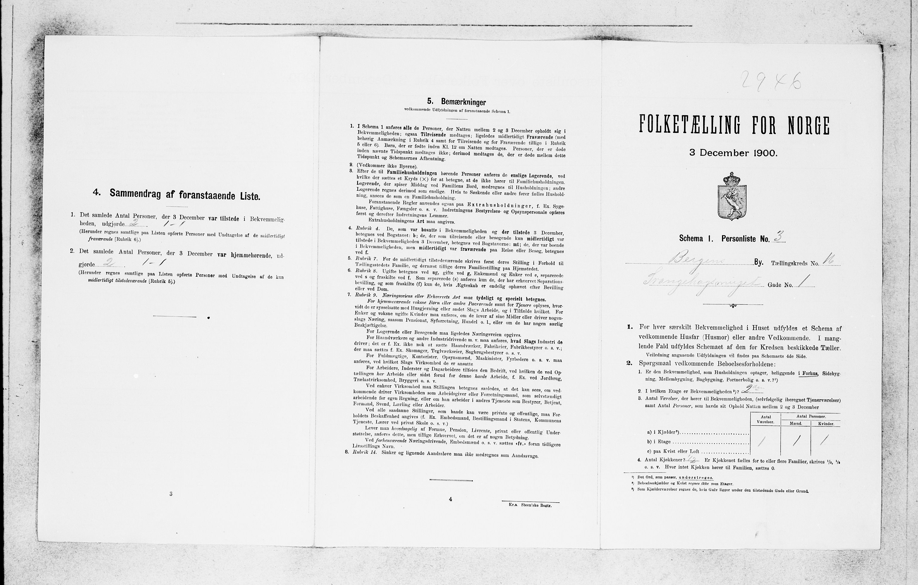 SAB, 1900 census for Bergen, 1900, p. 2941