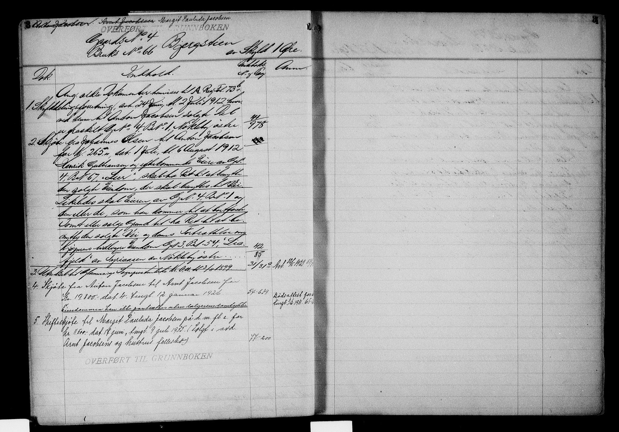 Onsøy sorenskriveri, SAO/A-10474/G/Gb/Gba/L0002: Mortgage register no. I A-2, 1912, p. 3-4