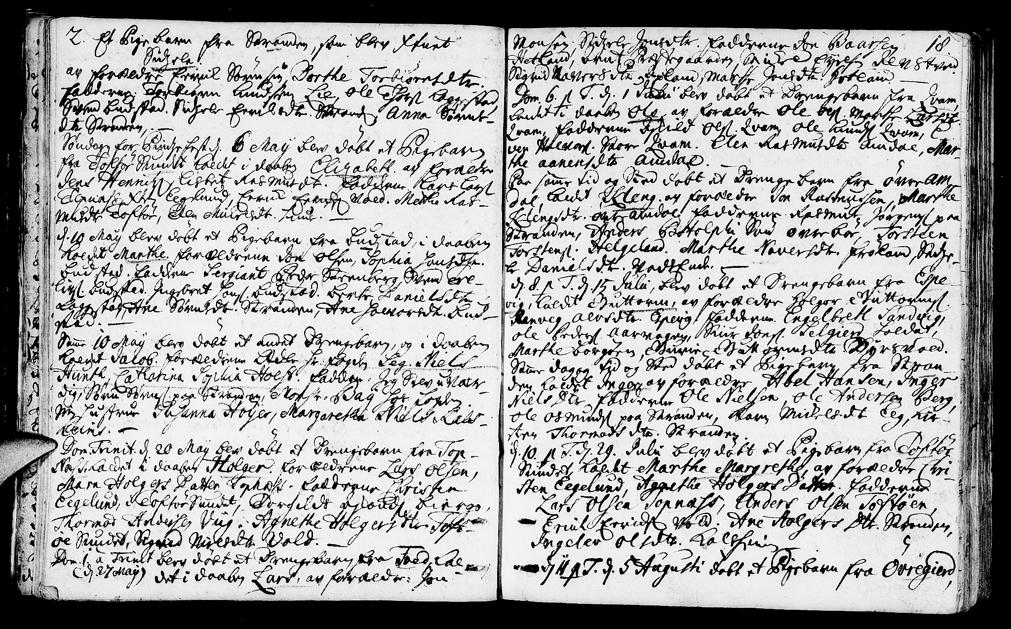 Nedstrand sokneprestkontor, SAST/A-101841/01/IV: Parish register (official) no. A 1 /1, 1724-1740, p. 18