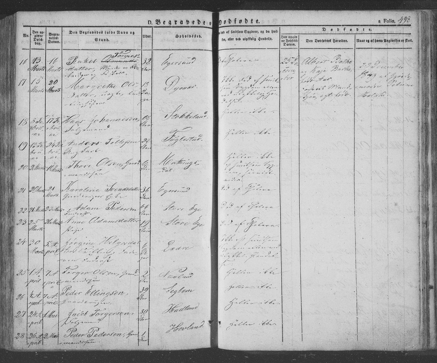 Eigersund sokneprestkontor, AV/SAST-A-101807/S08/L0009: Parish register (official) no. A 9, 1827-1850, p. 498