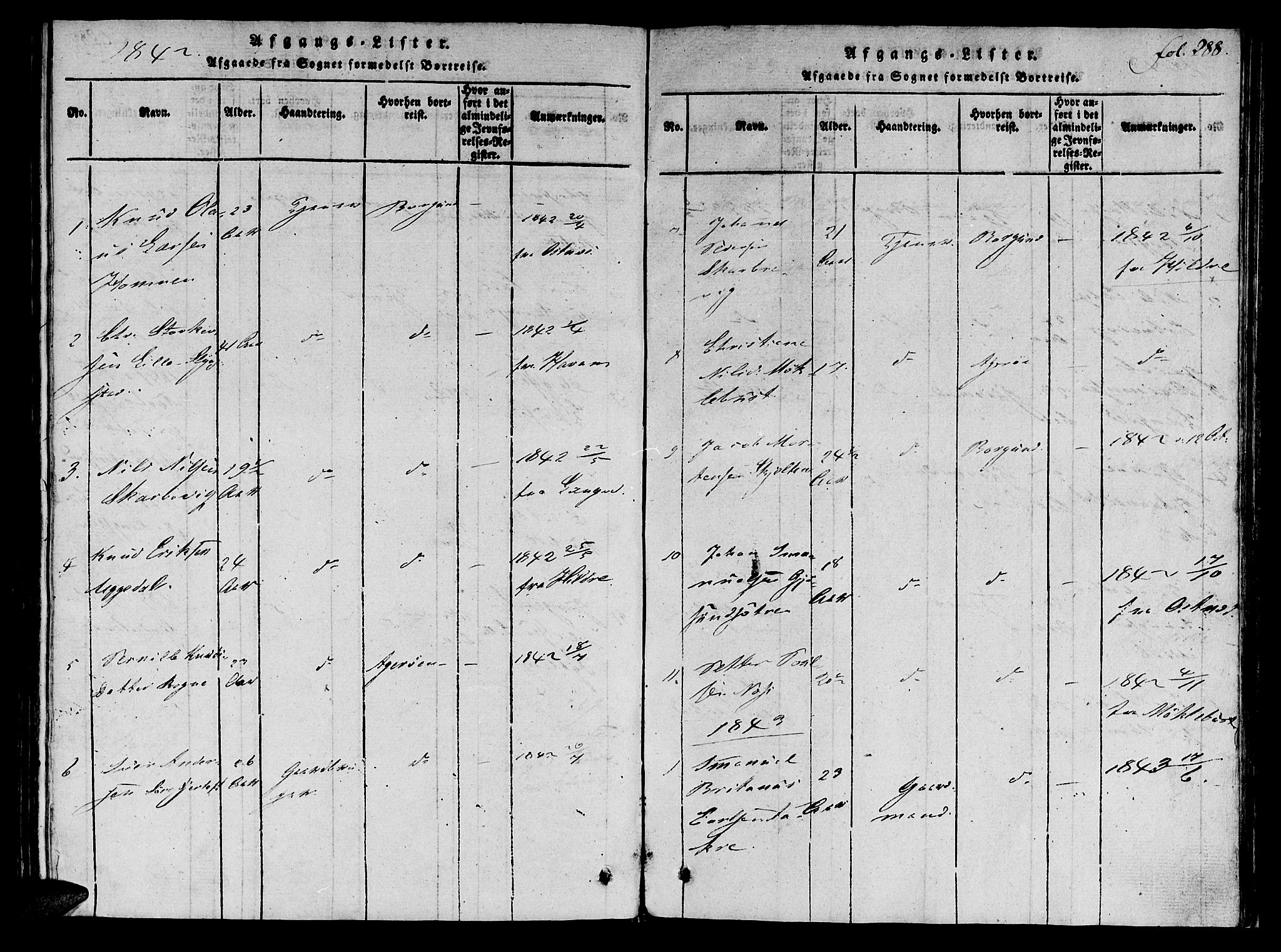 Ministerialprotokoller, klokkerbøker og fødselsregistre - Møre og Romsdal, SAT/A-1454/536/L0495: Parish register (official) no. 536A04, 1818-1847, p. 288