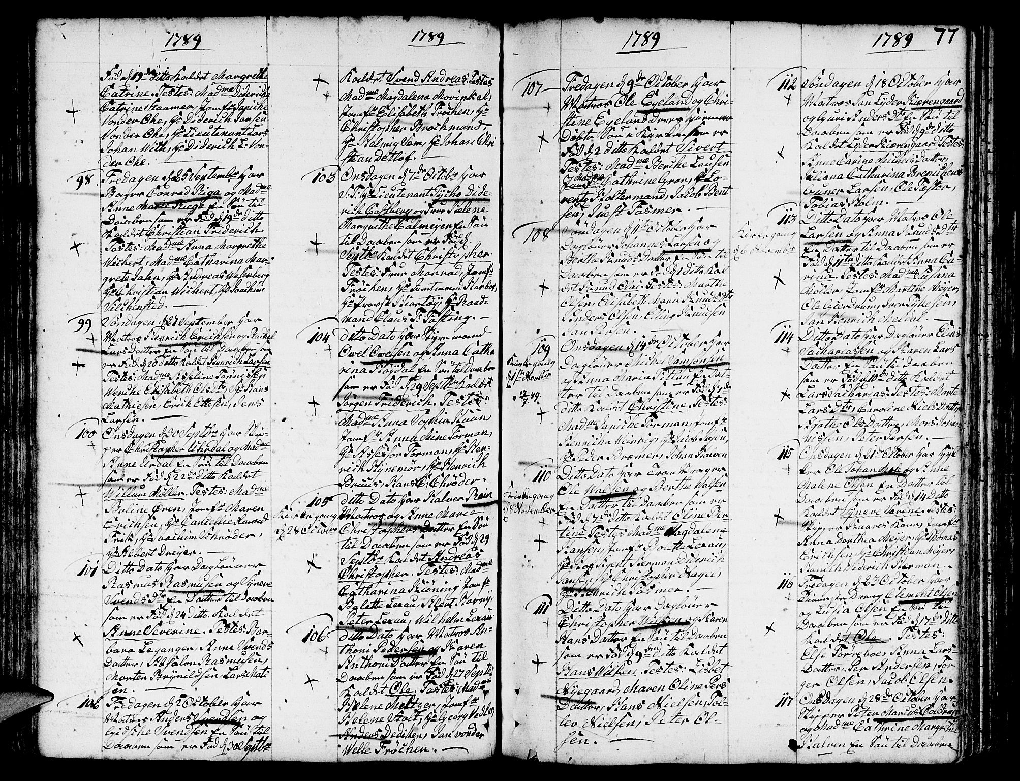 Nykirken Sokneprestembete, AV/SAB-A-77101/H/Haa/L0005: Parish register (official) no. A 5, 1775-1808, p. 77