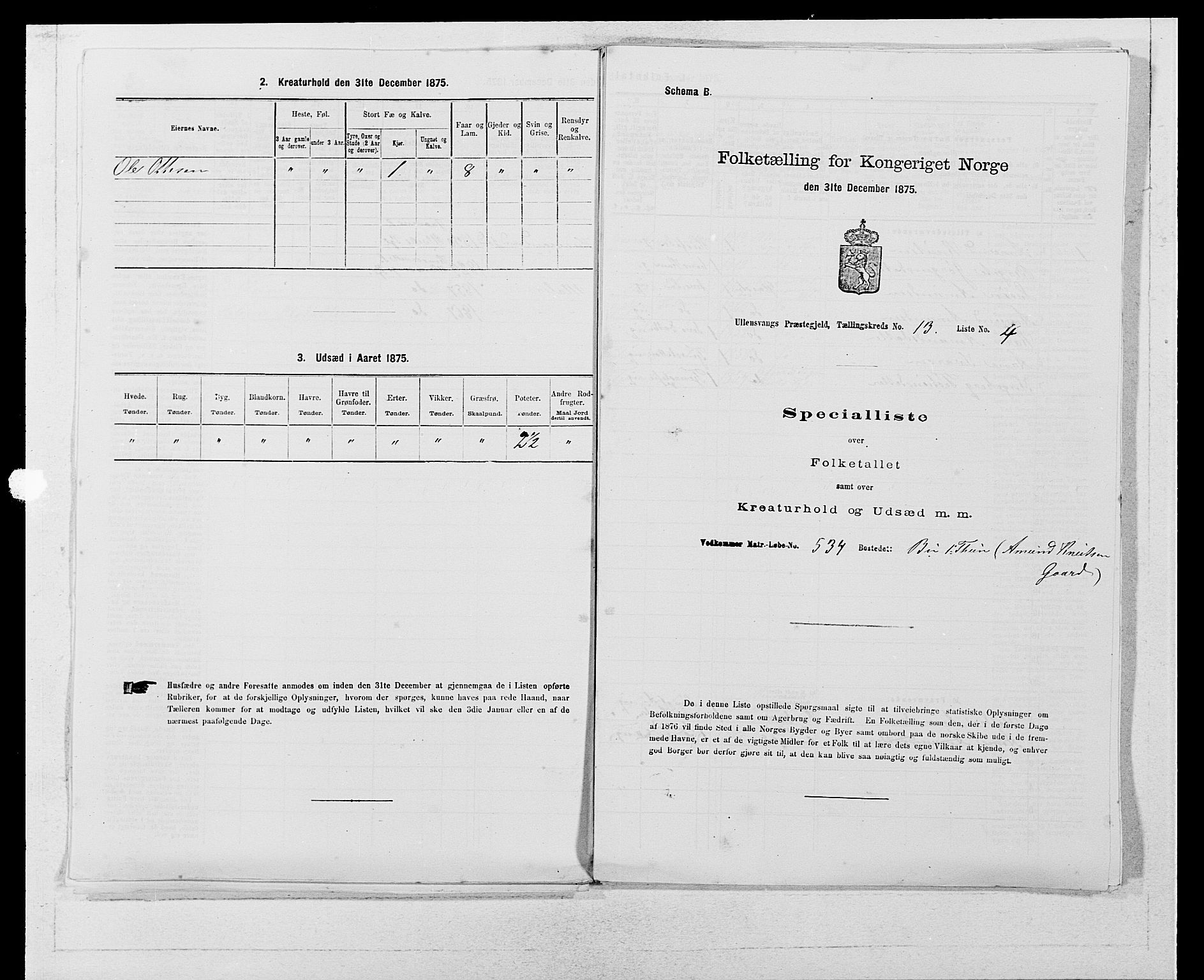 SAB, 1875 census for 1230P Ullensvang, 1875, p. 1334