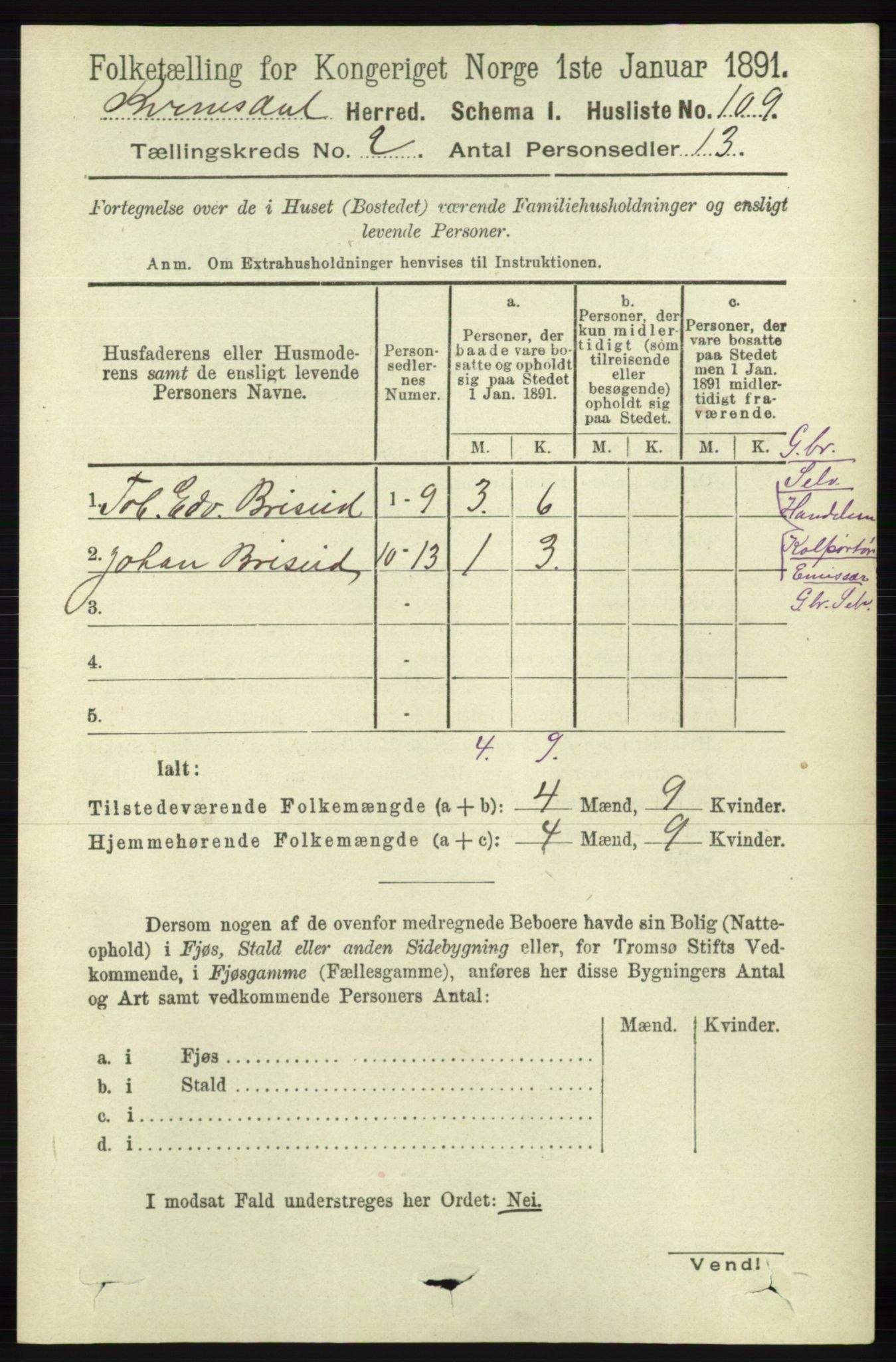 RA, 1891 census for 1037 Kvinesdal, 1891, p. 366