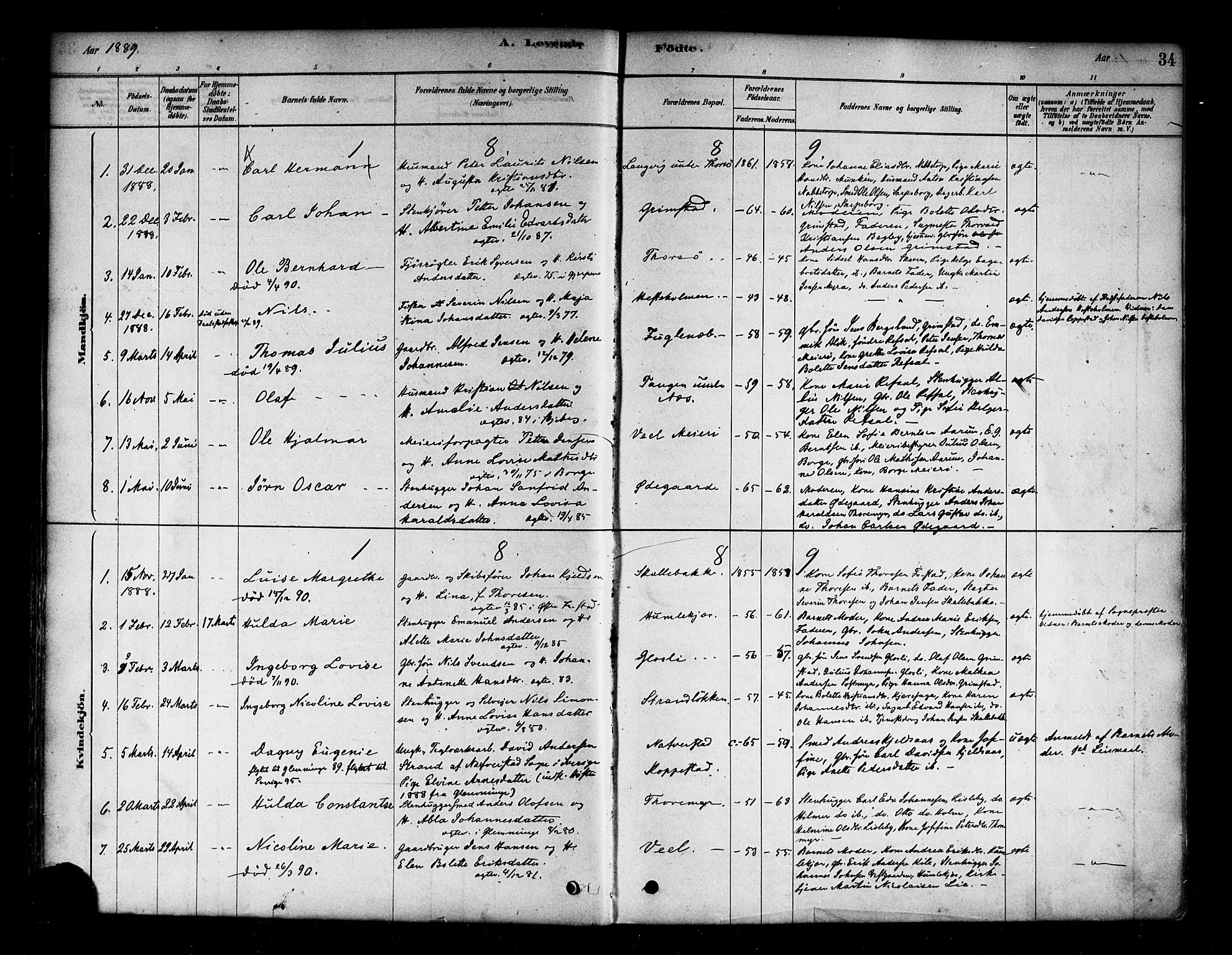Borge prestekontor Kirkebøker, SAO/A-10903/F/Fb/L0003: Parish register (official) no. II 3, 1878-1902, p. 34