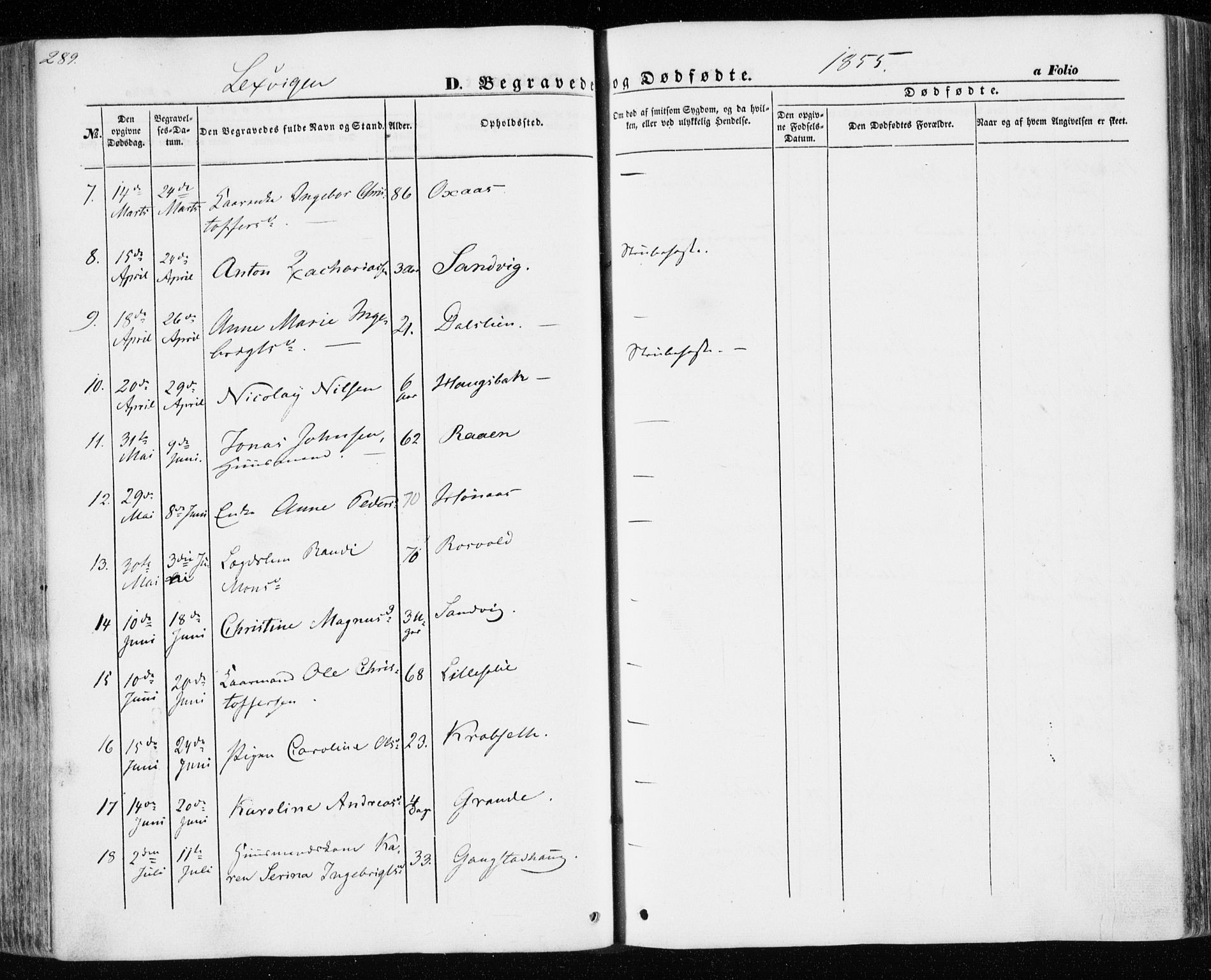 Ministerialprotokoller, klokkerbøker og fødselsregistre - Nord-Trøndelag, SAT/A-1458/701/L0008: Parish register (official) no. 701A08 /1, 1854-1863, p. 289