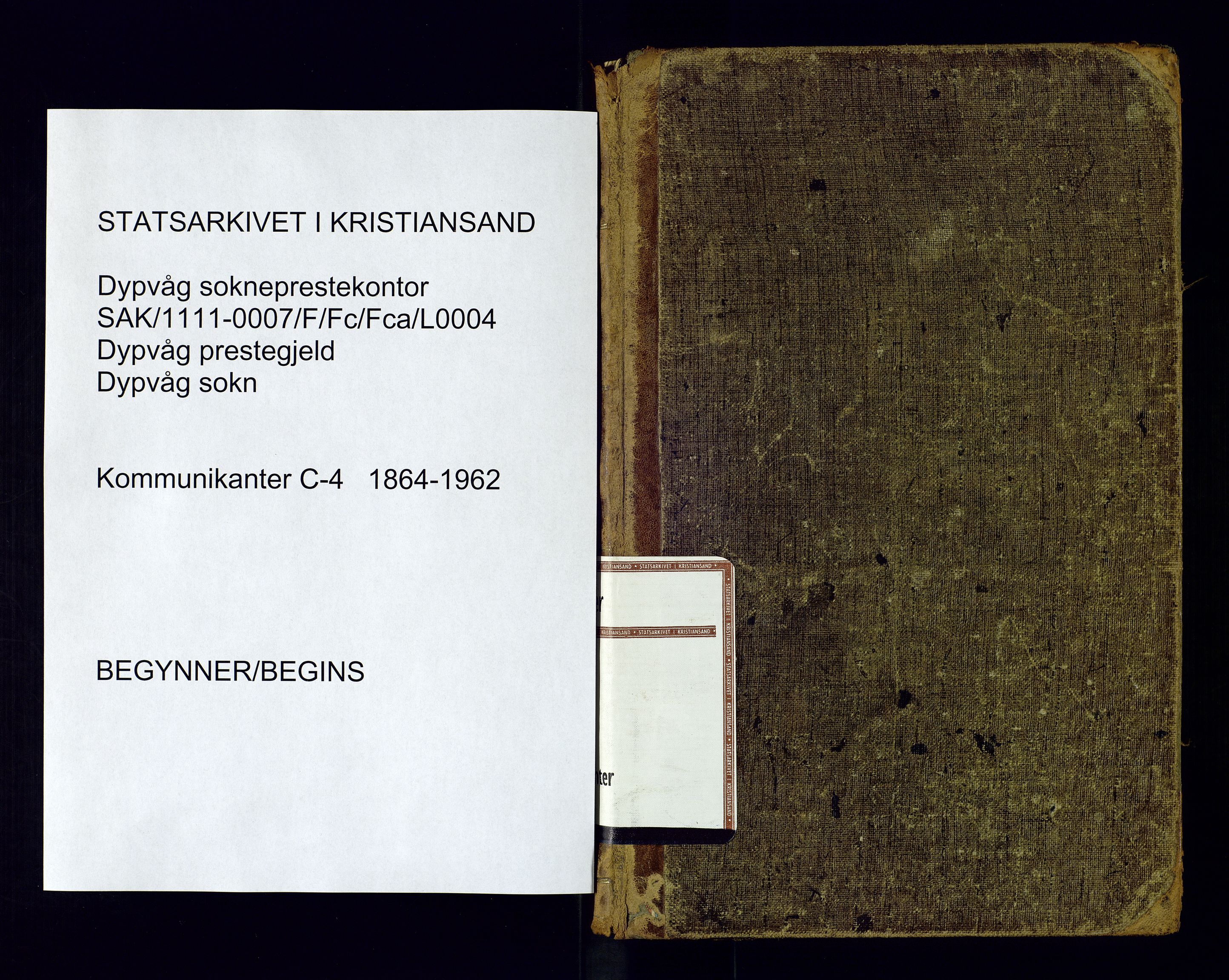 Dypvåg sokneprestkontor, SAK/1111-0007/F/Fc/Fca/L0004: Communicants register no. C-4, 1864-1962