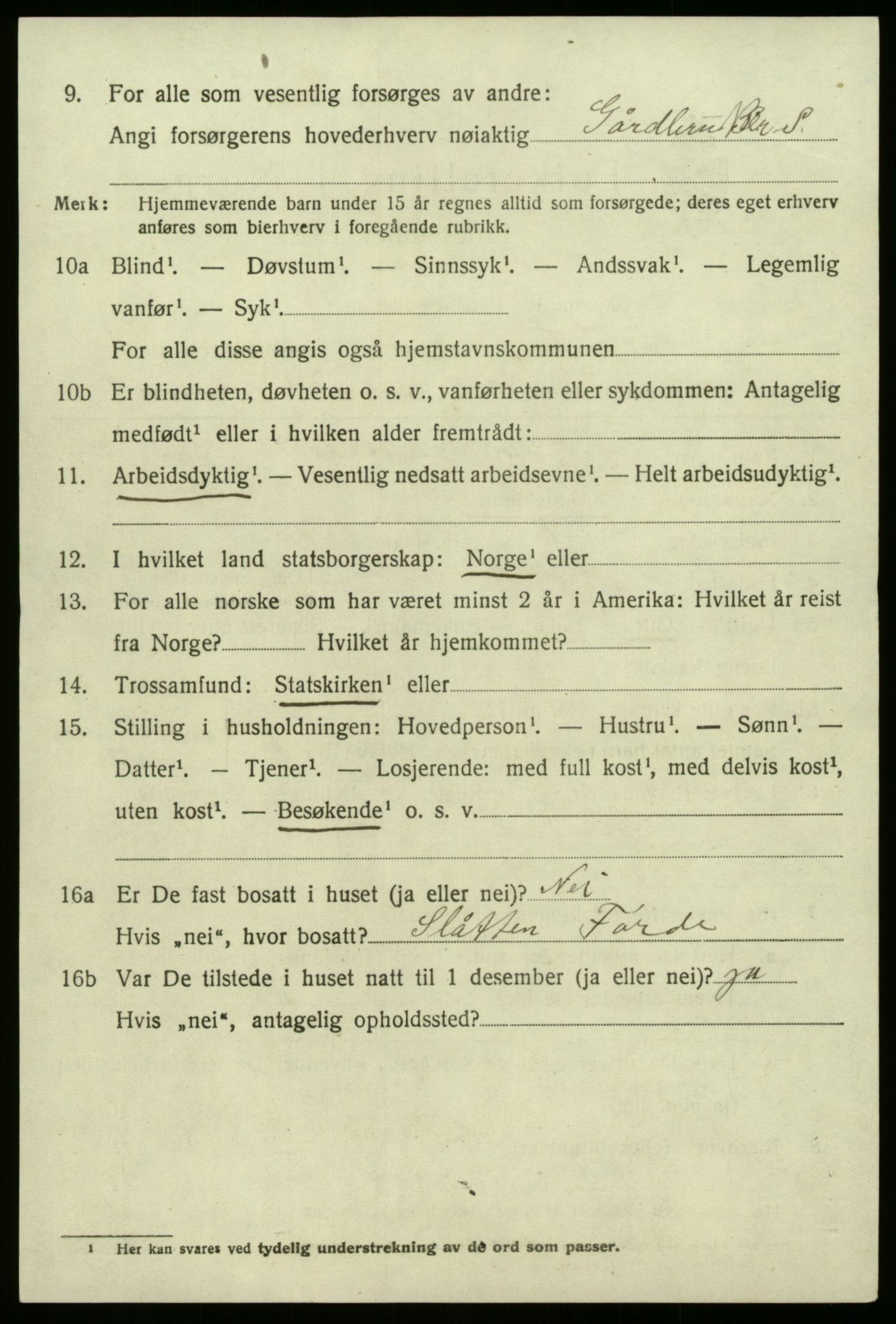 SAB, 1920 census for Jølster, 1920, p. 1565