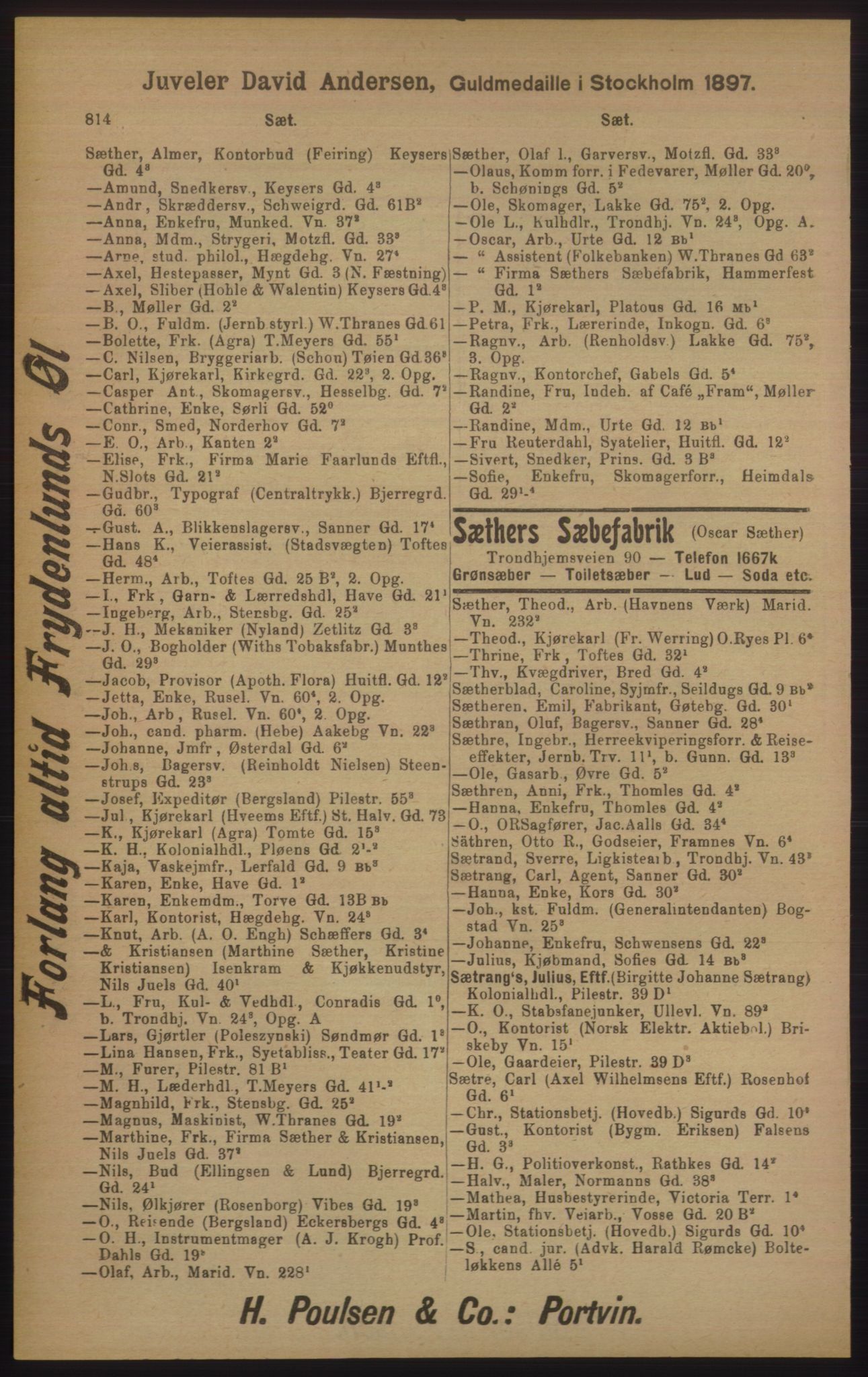 Kristiania/Oslo adressebok, PUBL/-, 1905, p. 814