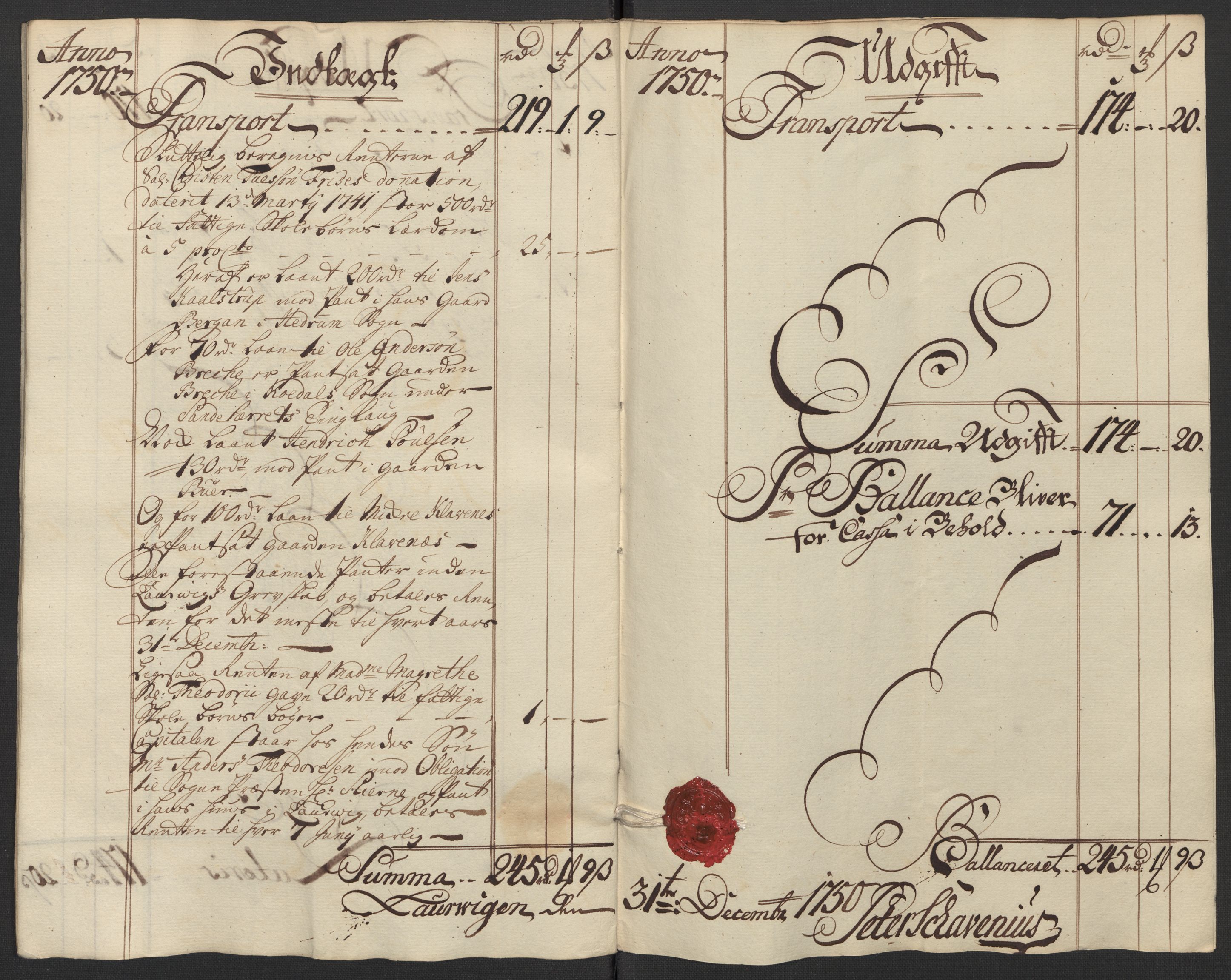 Kristiania tukthus, AV/SAO-A-10644/A/Ad/Adb/L0011: Innkomne skriv, rapporter og regnskap, 1742-1783, p. 65