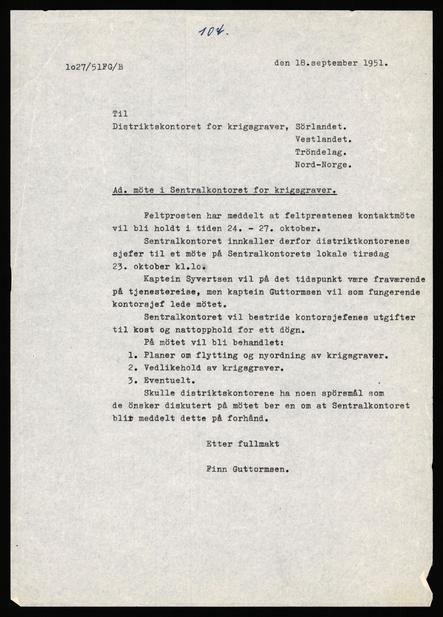 Krigsgravtjenesten, AV/RA-S-7020/D/Da/L0001: Administrasjon m.m., 1950-1966, p. 8