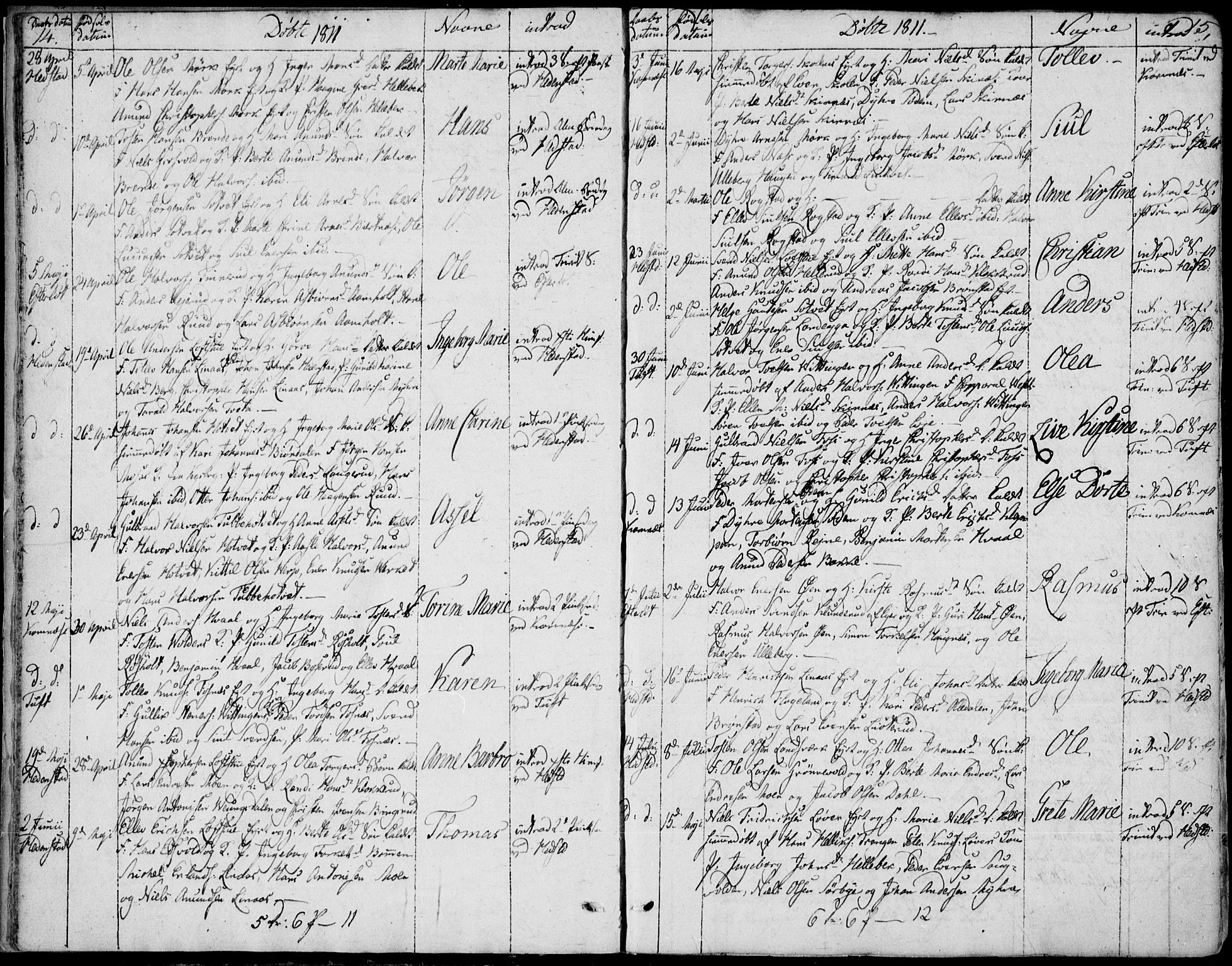 Sandsvær kirkebøker, SAKO/A-244/F/Fa/L0003: Parish register (official) no. I 3, 1809-1817, p. 14-15