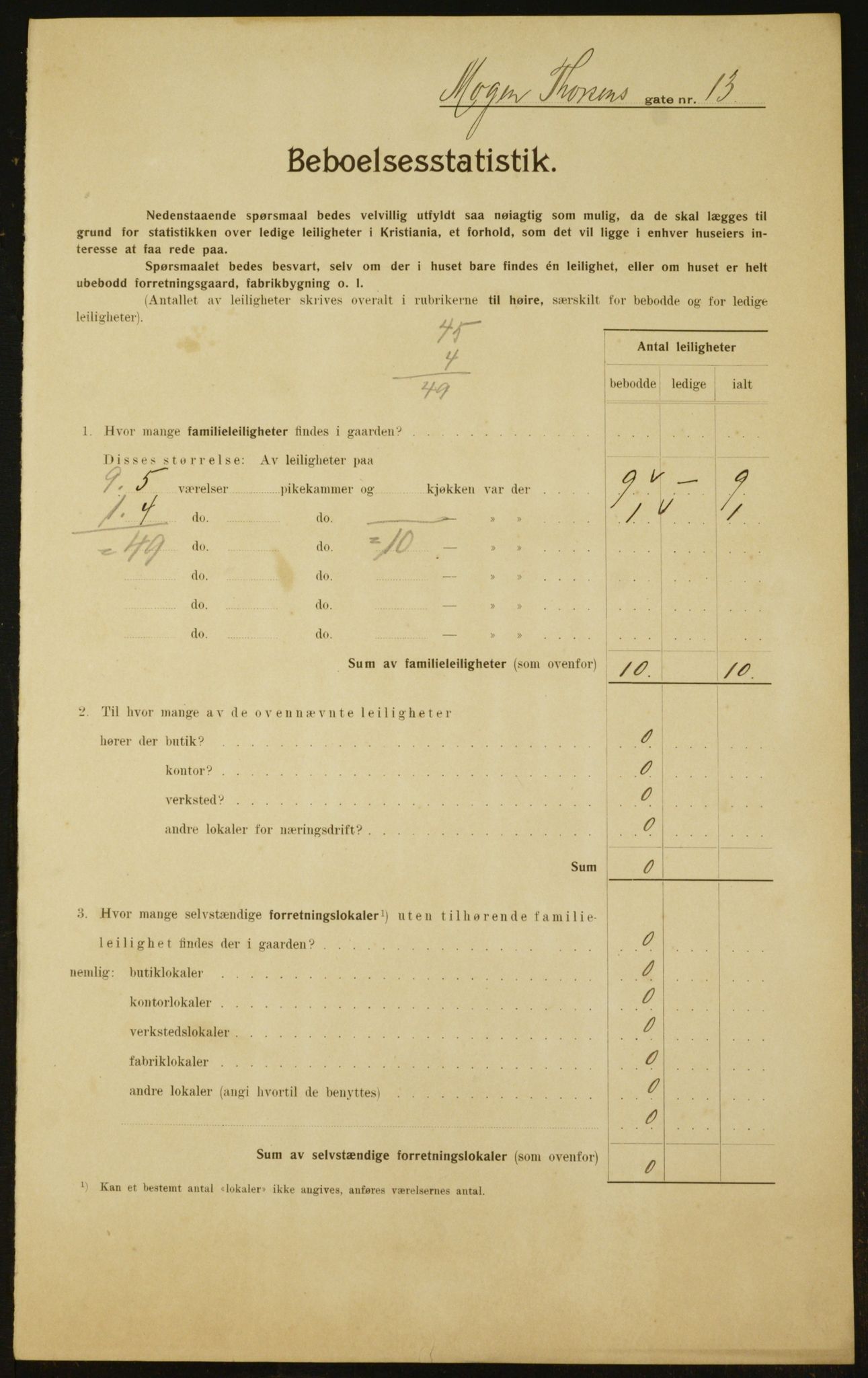 OBA, Municipal Census 1910 for Kristiania, 1910, p. 63533