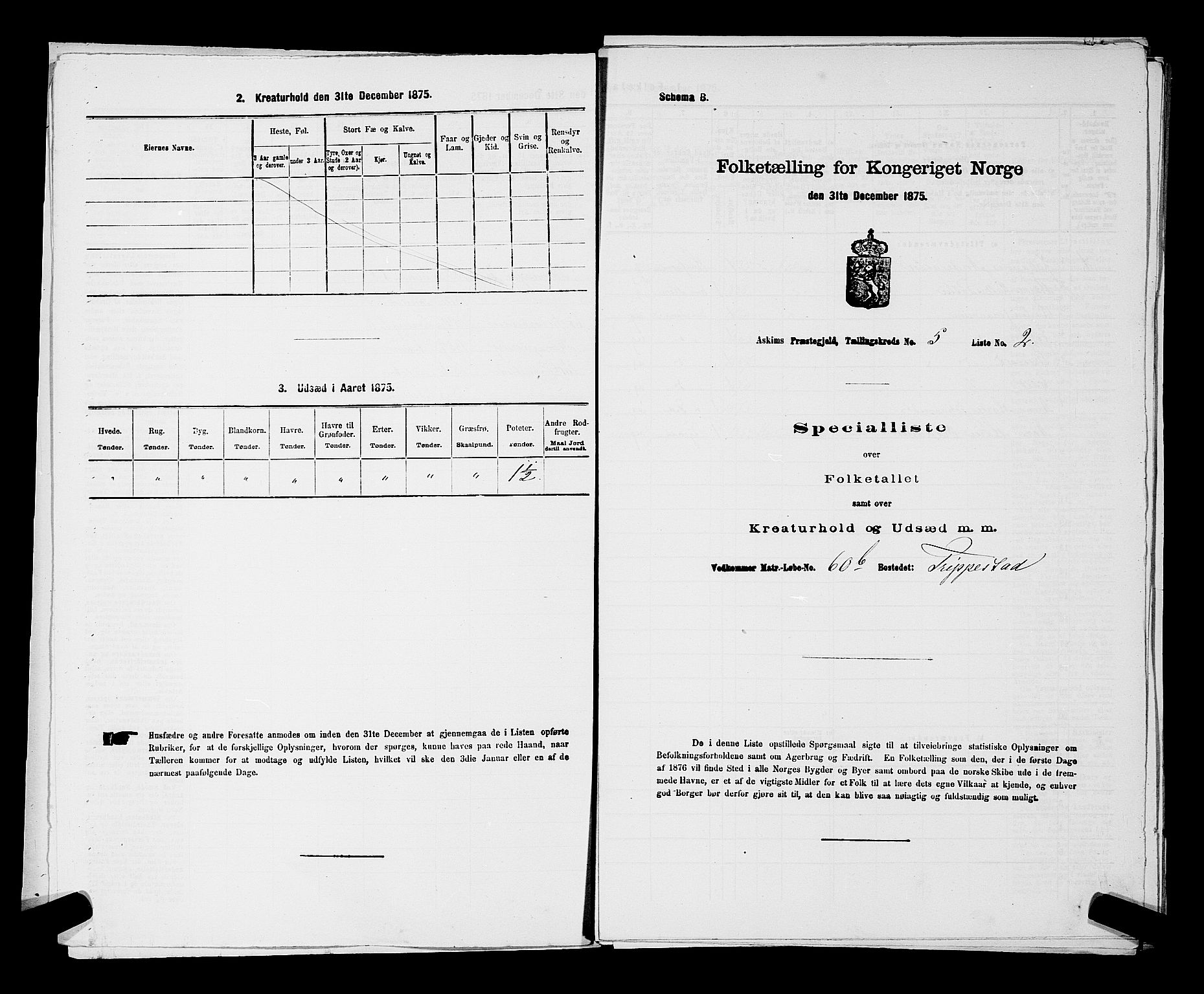 RA, 1875 census for 0124P Askim, 1875, p. 284