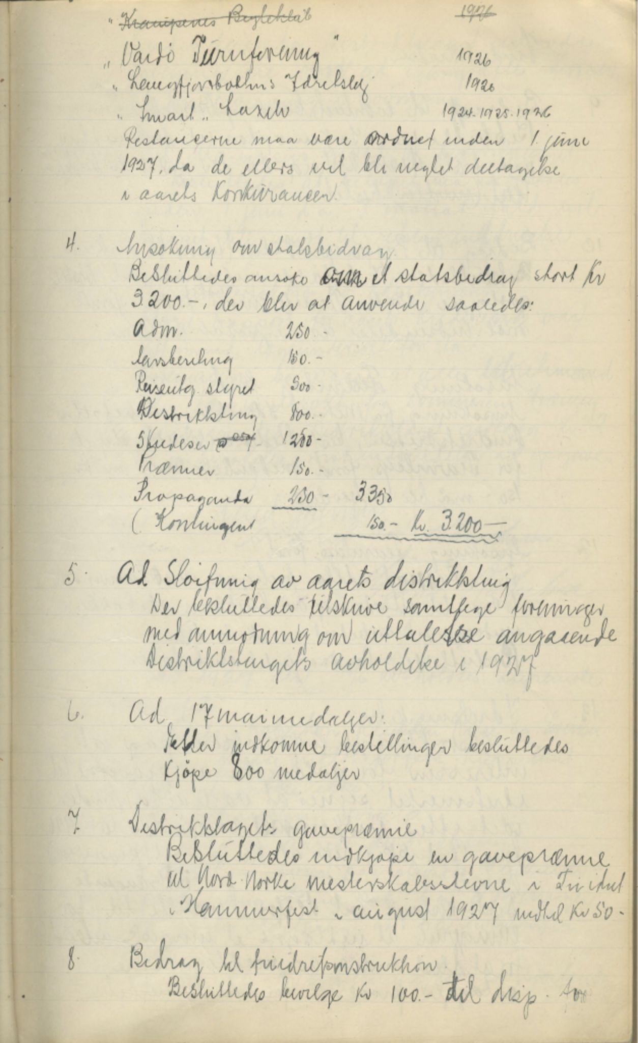 Finnmark Distriktslag for Idrett, FMFB/A-1040/A/L0001: Møteprotokoll, 1919-1940, p. 78