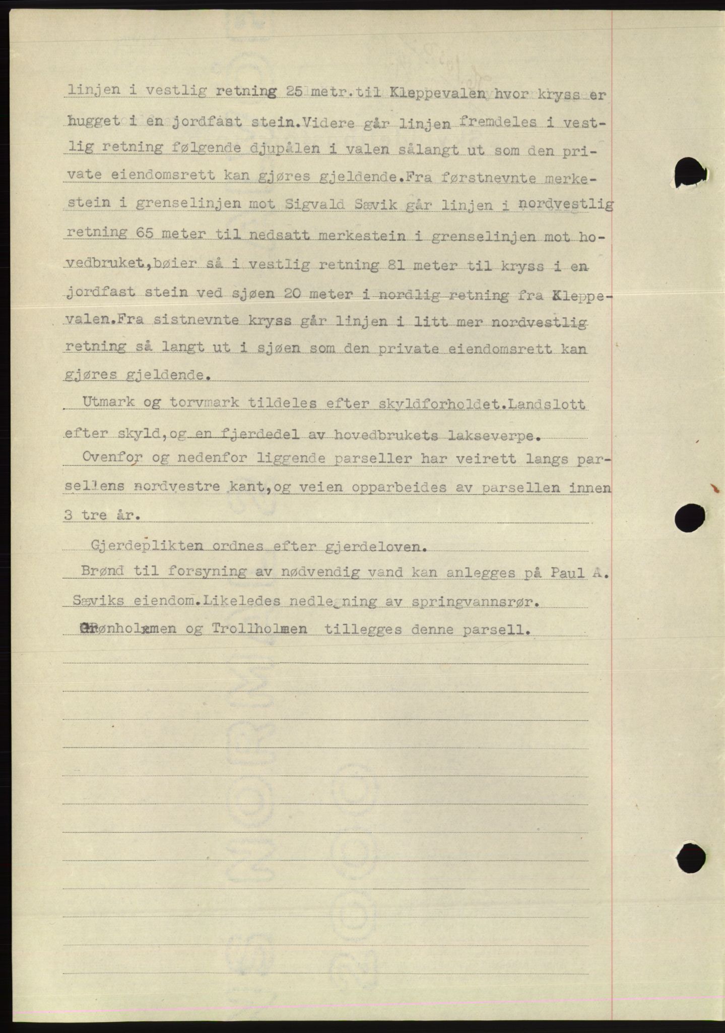 Søre Sunnmøre sorenskriveri, AV/SAT-A-4122/1/2/2C/L0075: Mortgage book no. 1A, 1943-1943, Diary no: : 1050/1943