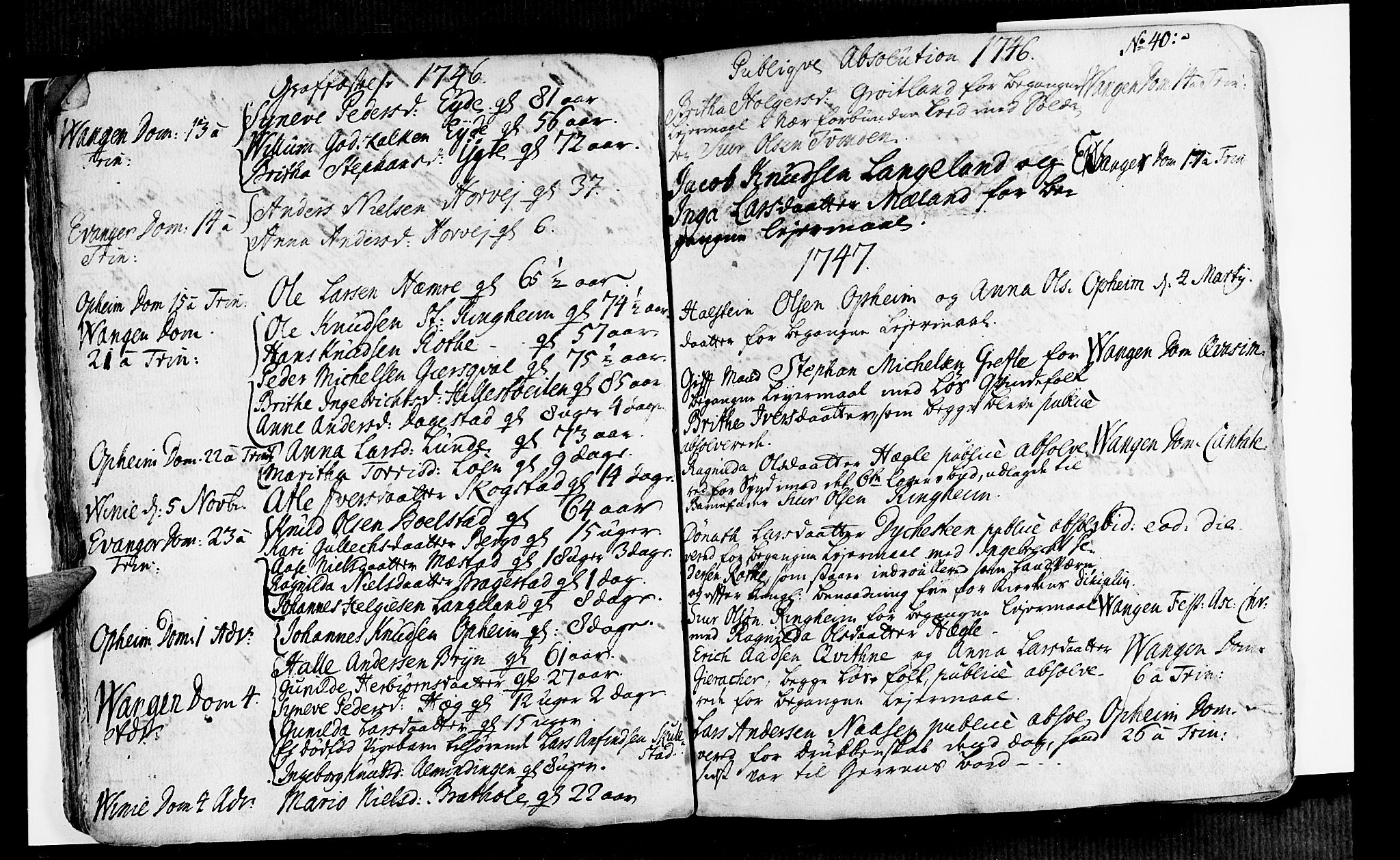 Voss sokneprestembete, SAB/A-79001/H/Haa: Parish register (official) no. A 6, 1744-1752, p. 40