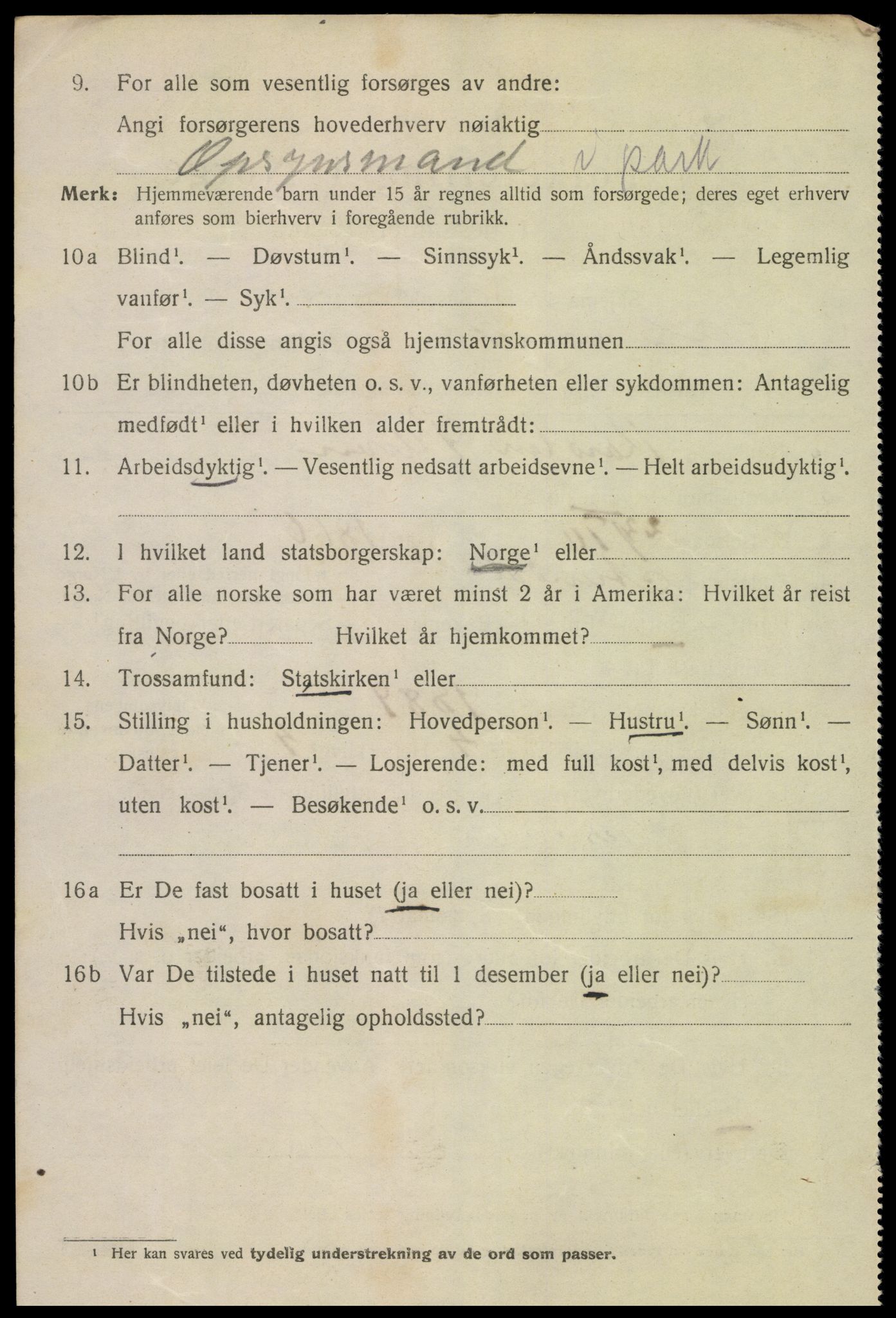 SAK, 1920 census for Kristiansand, 1920, p. 43632