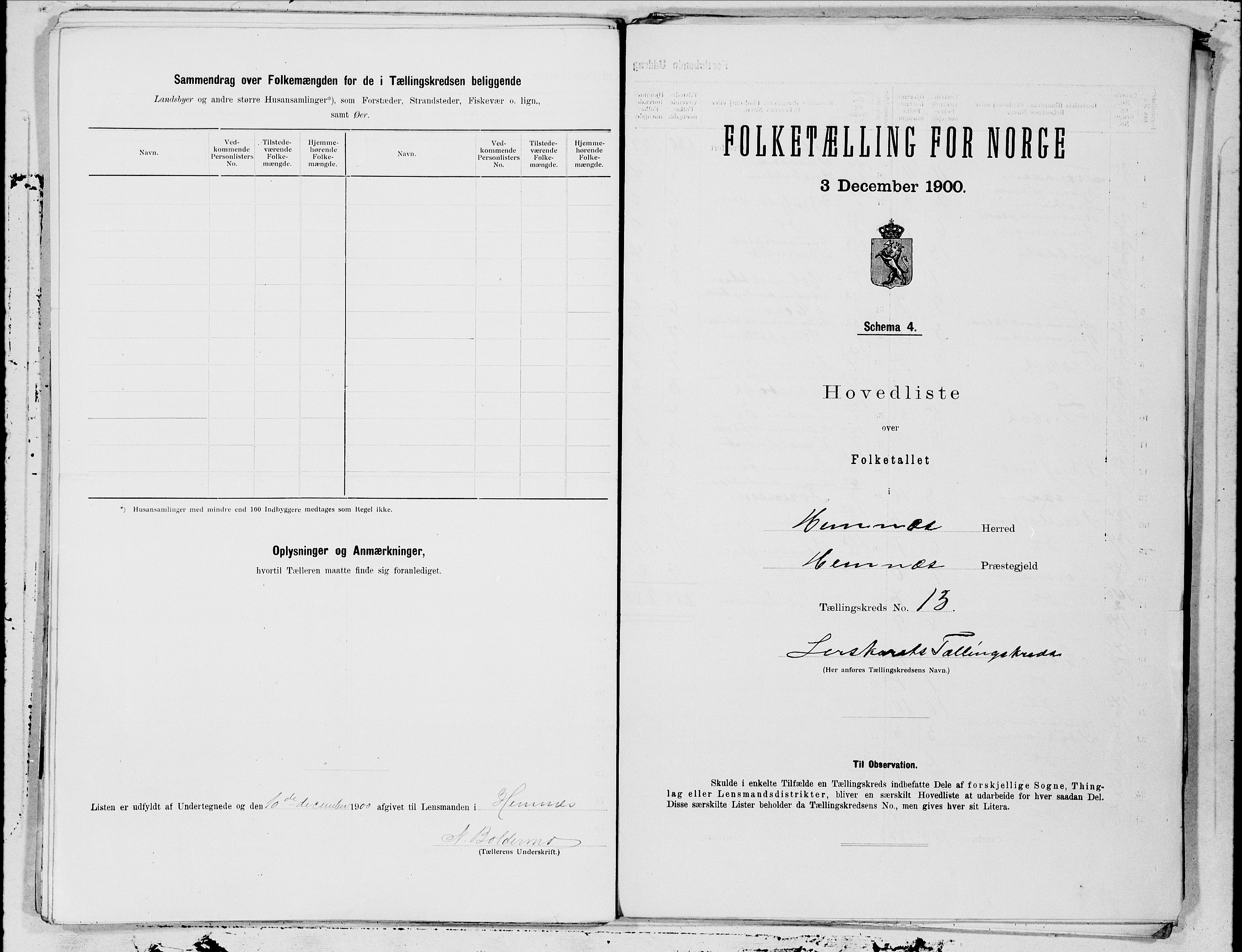 SAT, 1900 census for Hemnes, 1900, p. 28