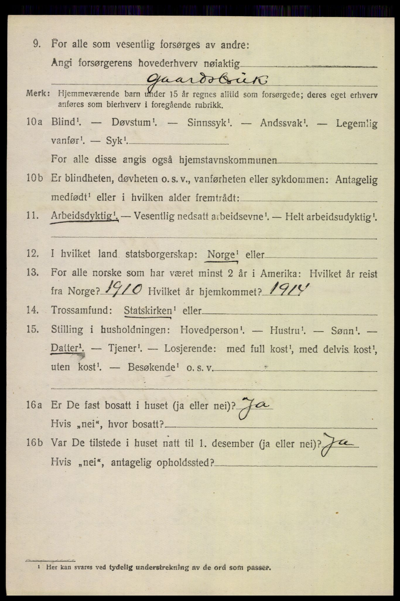 SAH, 1920 census for Folldal, 1920, p. 1044