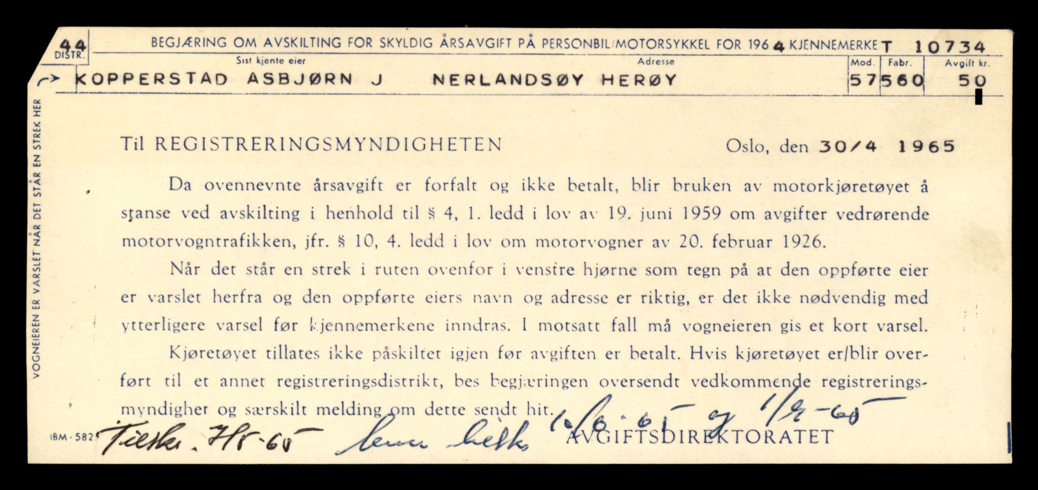 Møre og Romsdal vegkontor - Ålesund trafikkstasjon, AV/SAT-A-4099/F/Fe/L0023: Registreringskort for kjøretøy T 10695 - T 10809, 1927-1998, p. 1182