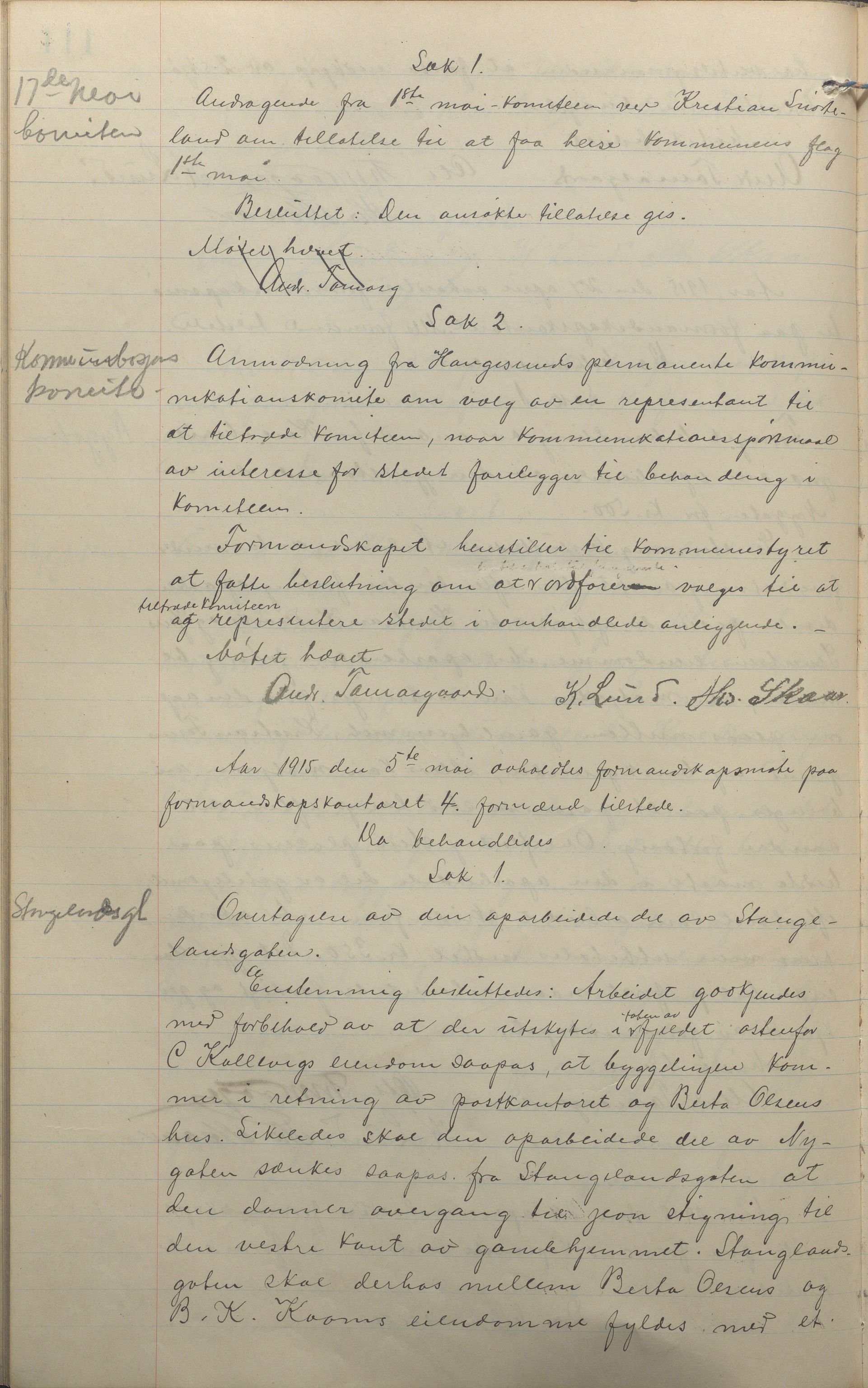 Kopervik Kommune - Formannskapet og Bystyret, IKAR/K-102468/A/Aa/L0004: Møtebok, 1912-1919, p. 111b