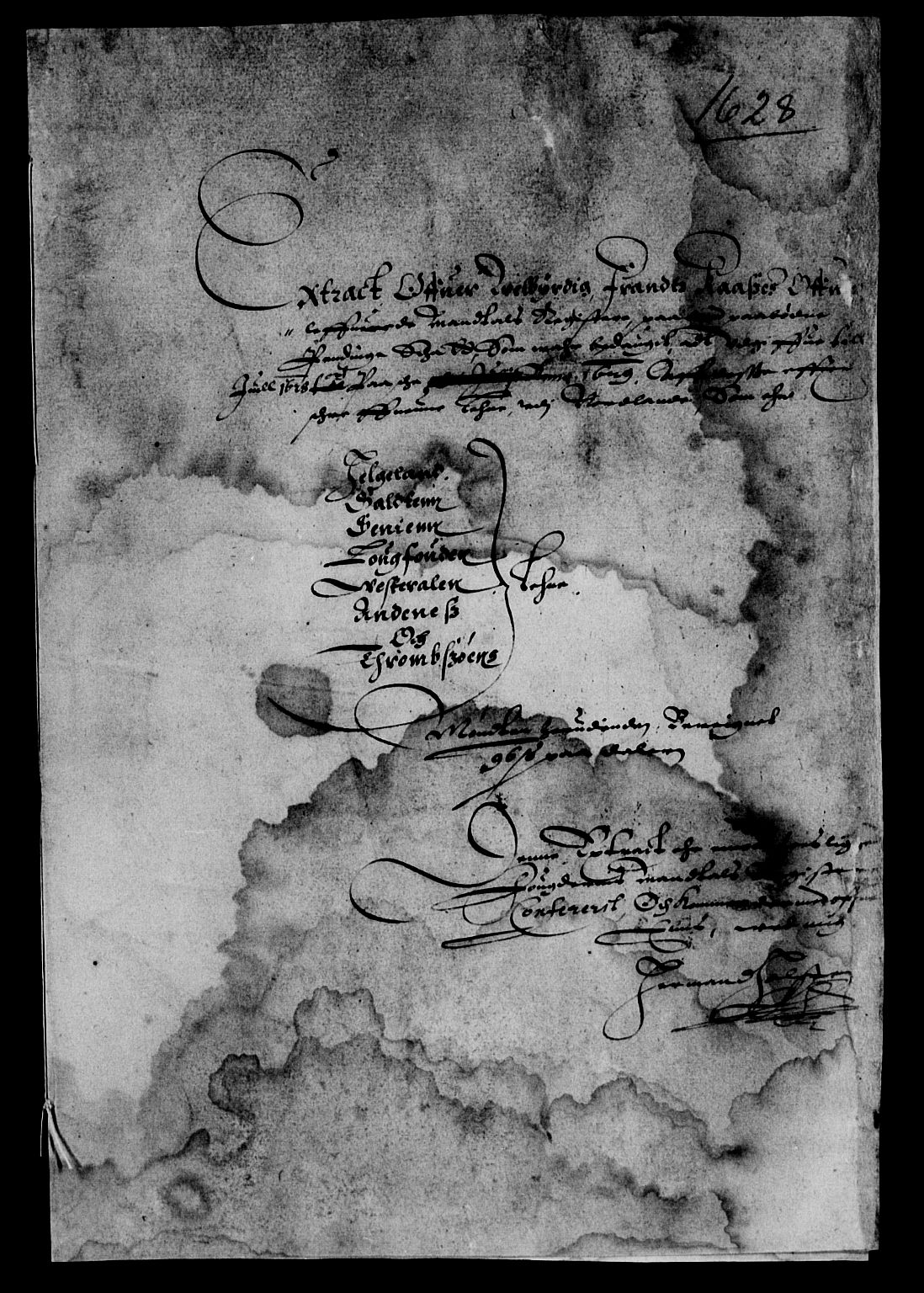 Rentekammeret inntil 1814, Reviderte regnskaper, Lensregnskaper, AV/RA-EA-5023/R/Rb/Rbz/L0021: Nordlandenes len, 1628-1630