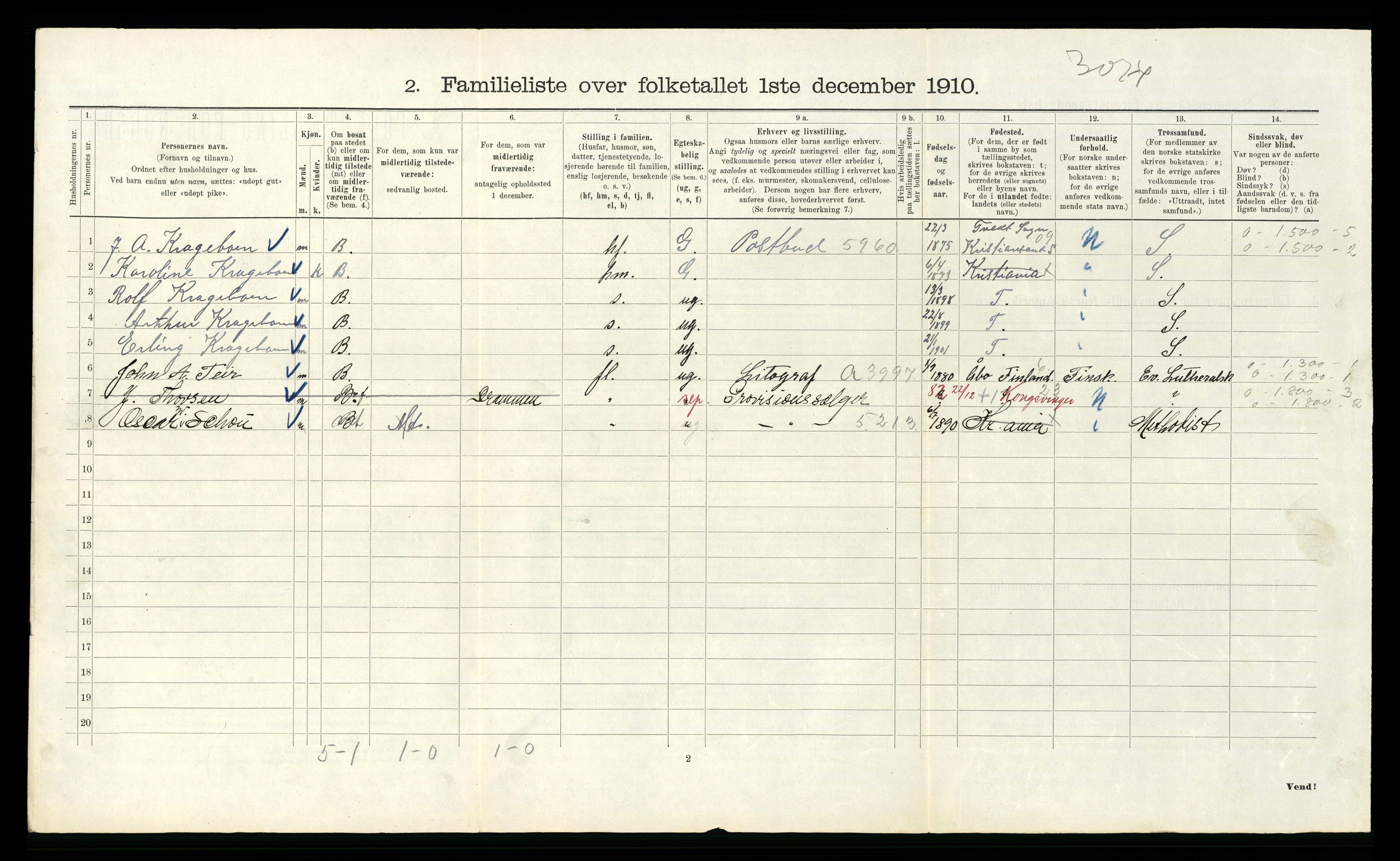 RA, 1910 census for Kristiania, 1910, p. 81524