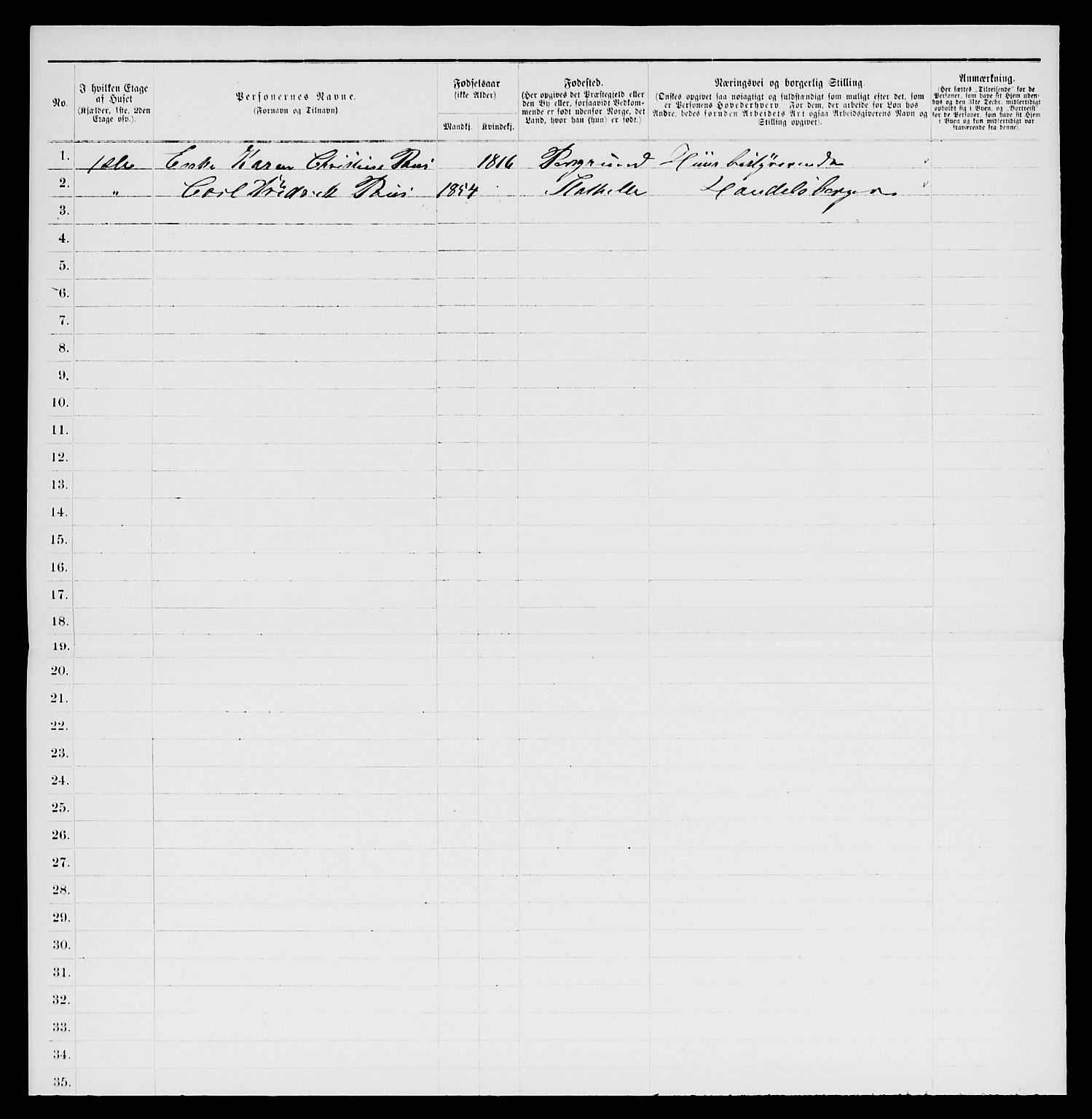 SAKO, 1885 census for 0803 Stathelle, 1885, p. 35