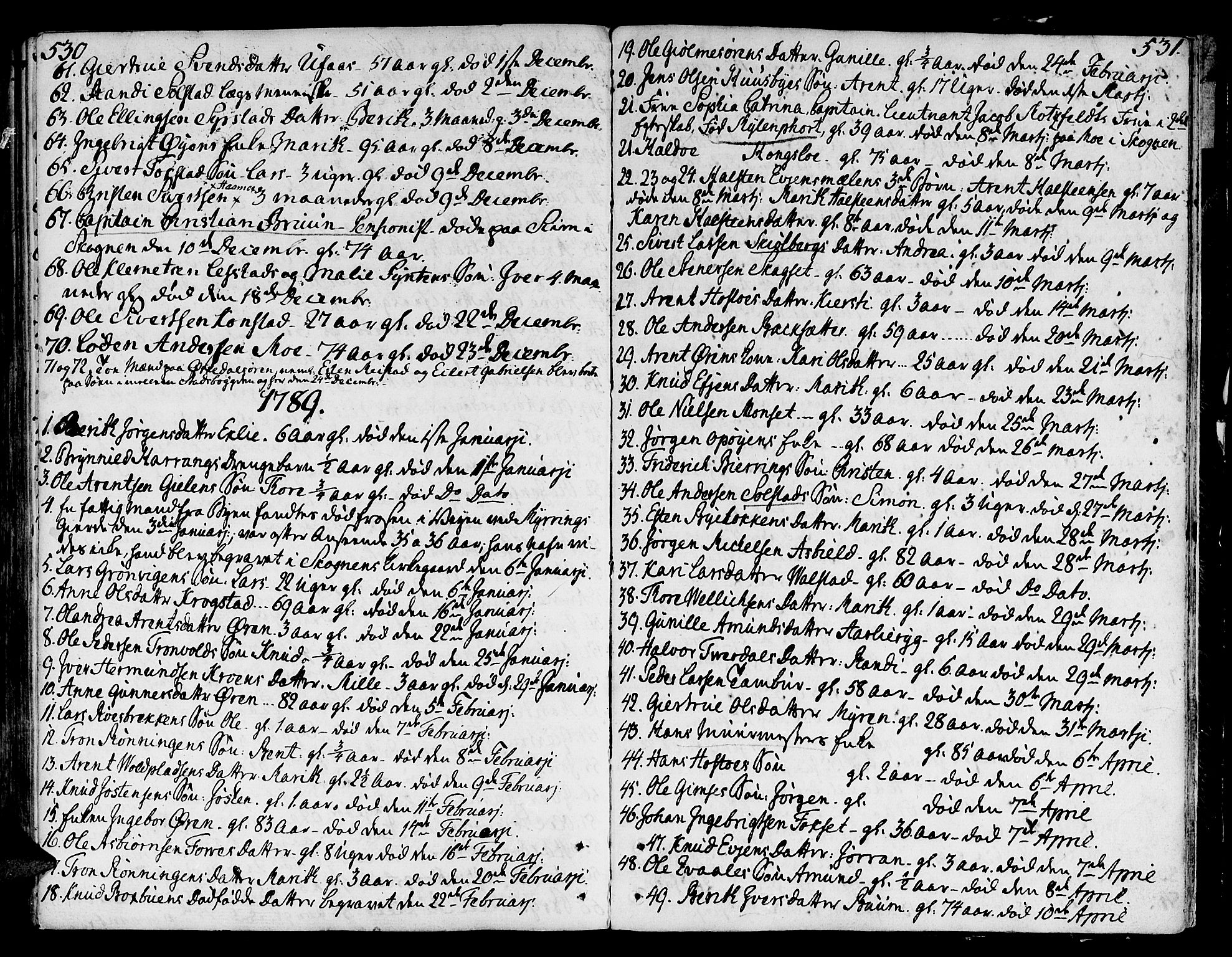 Ministerialprotokoller, klokkerbøker og fødselsregistre - Sør-Trøndelag, SAT/A-1456/668/L0802: Parish register (official) no. 668A02, 1776-1799, p. 530-531