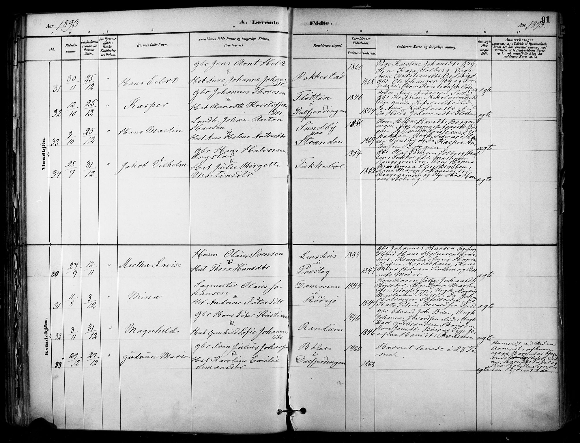 Enebakk prestekontor Kirkebøker, SAO/A-10171c/F/Fa/L0016: Parish register (official) no. I 16, 1883-1898, p. 91
