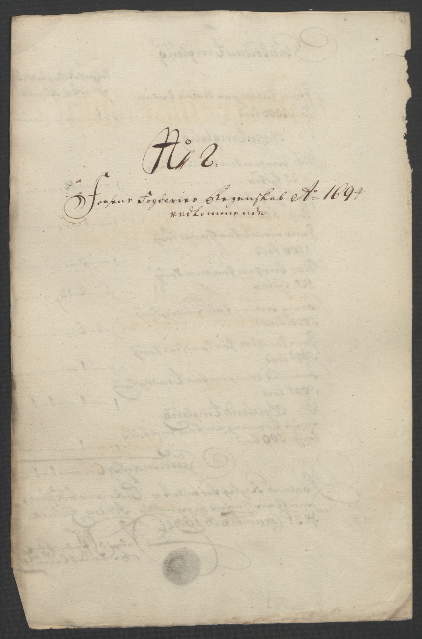 Rentekammeret inntil 1814, Reviderte regnskaper, Fogderegnskap, RA/EA-4092/R57/L3850: Fogderegnskap Fosen, 1694, p. 77